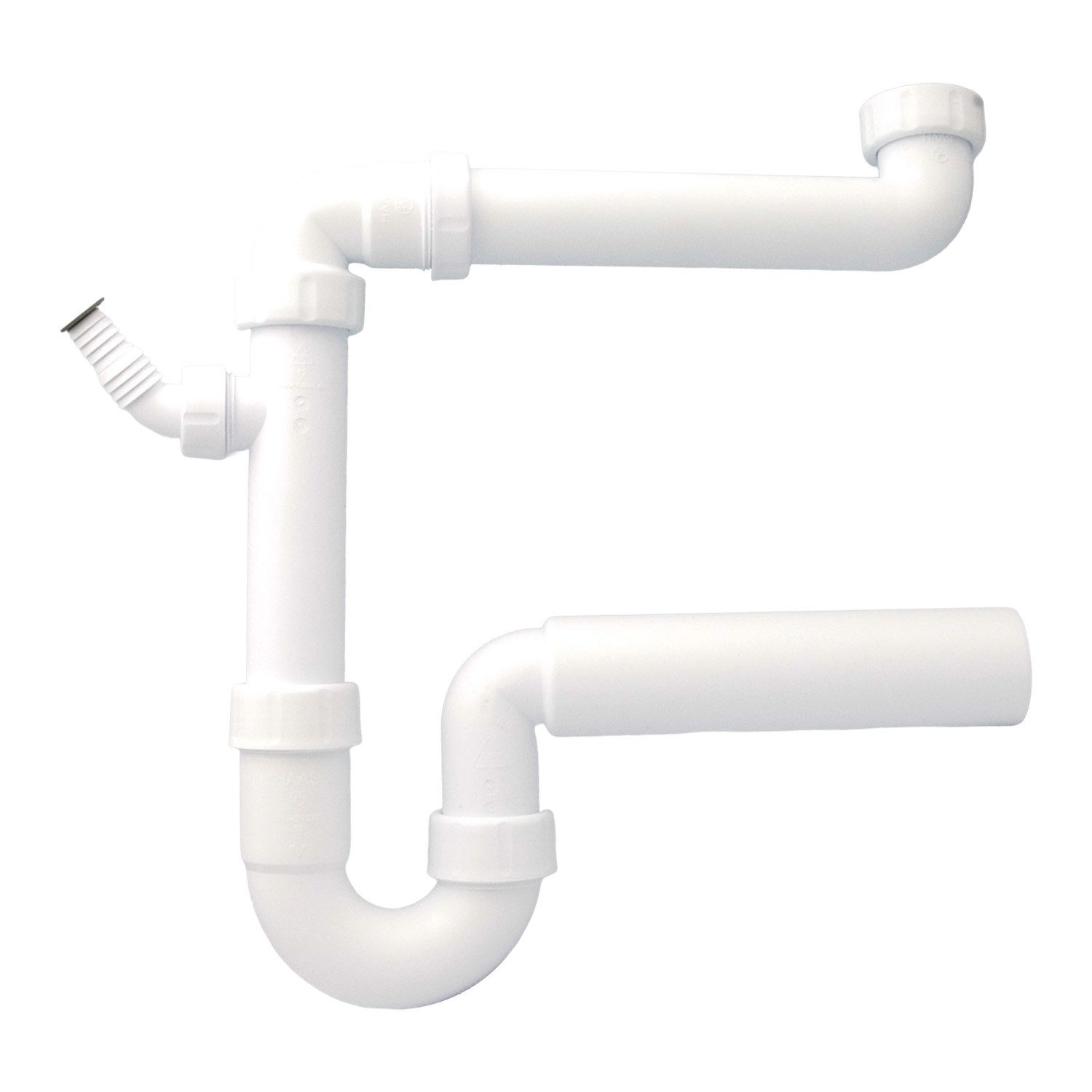 Haas Otto Siphon Raumsparsiphon 1 1/2 Zoll x DN50 mit einem Geräteanschluss