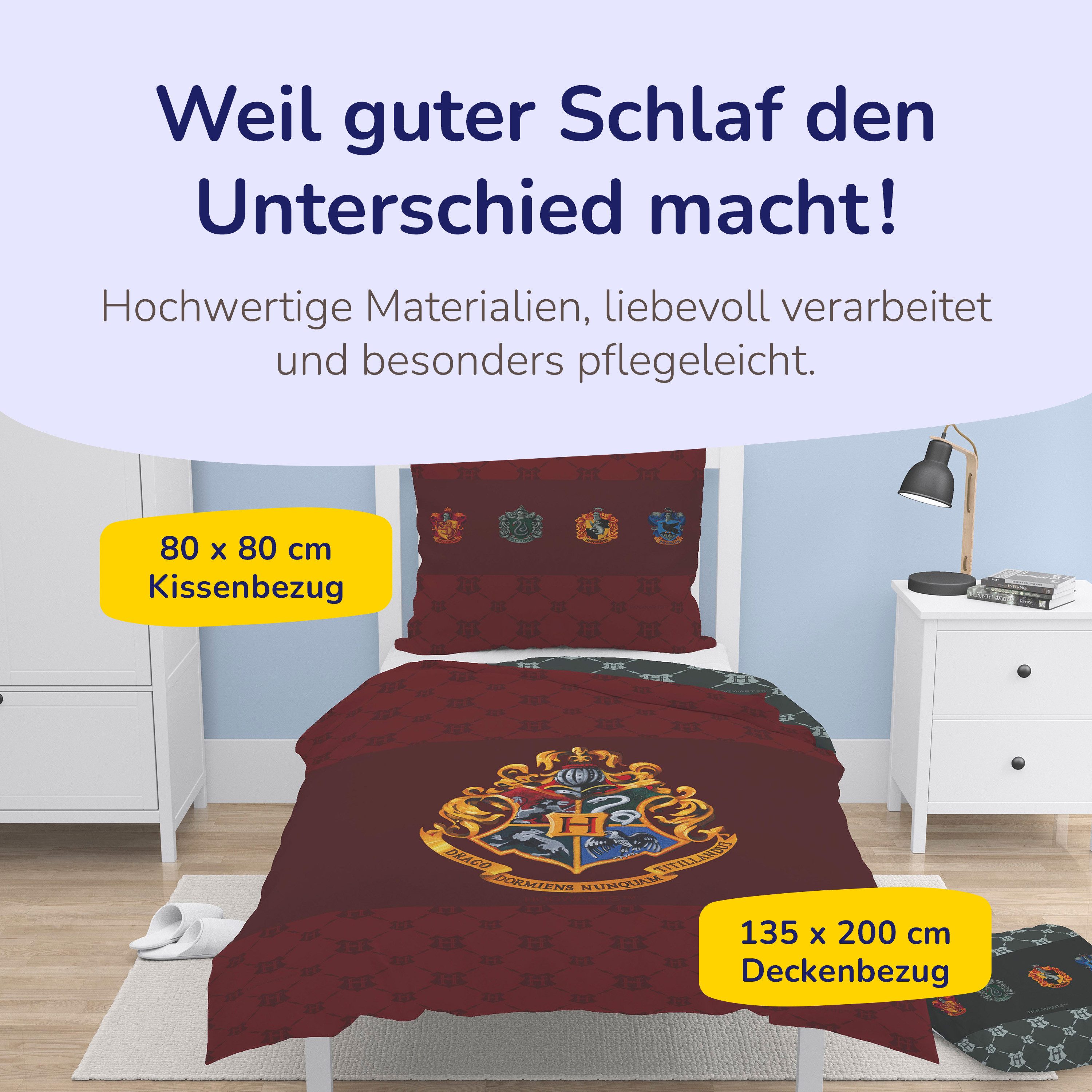 Träumschön Kinderbettwäsche Premium Baumwollbettwäsche 135x200 Harry Potter Design, Baumwolle, 2 teilig