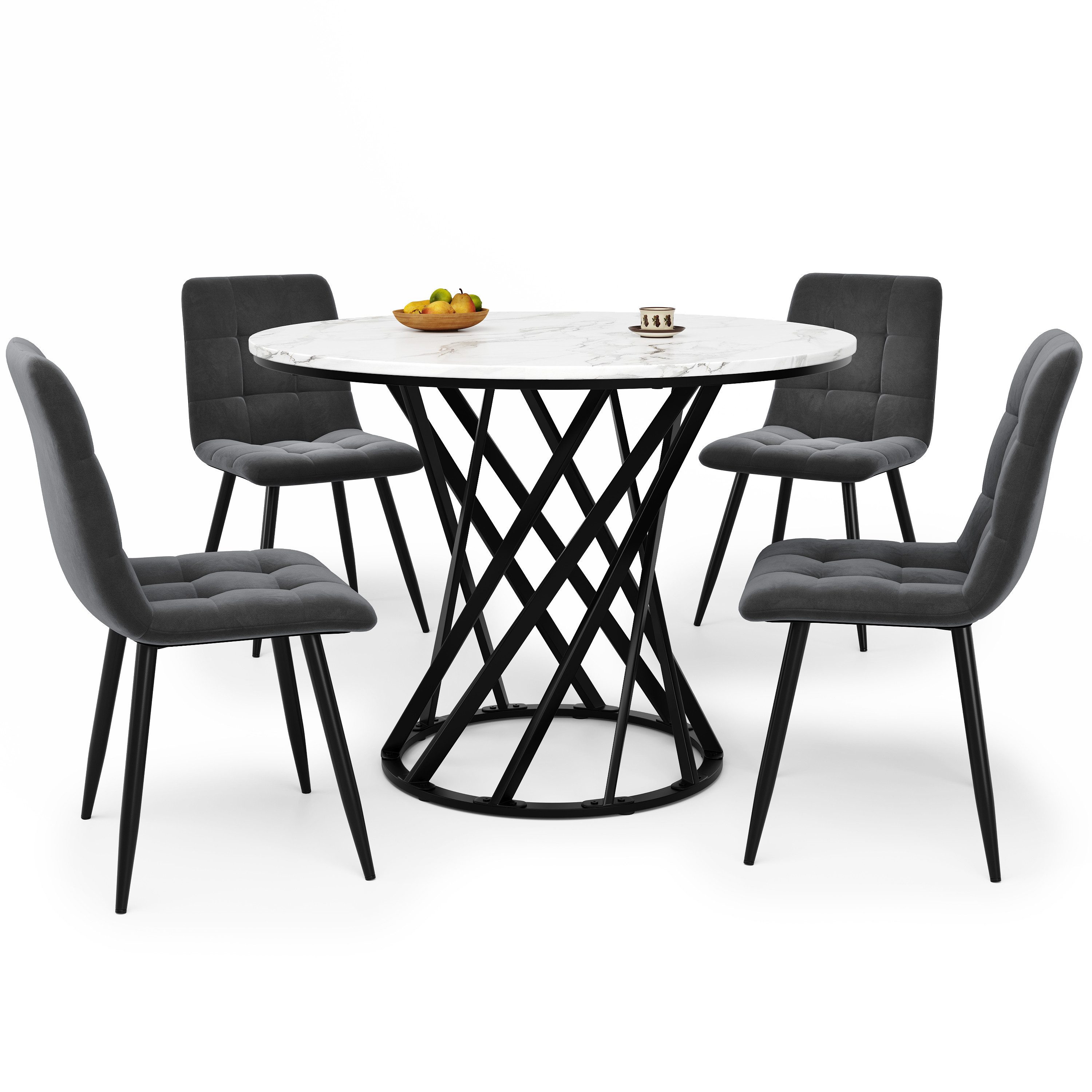 OKWISH Essgruppe Esstisch,Esszimmerstühle,Esstisch-Set, (Stuhl:44*41*86 Ess günstig online kaufen