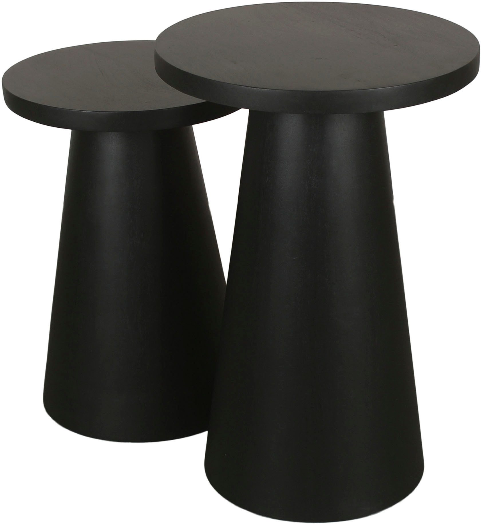 byLIVING Beistelltisch Cone (Set), aus Massivholz in schwarz oder white was günstig online kaufen