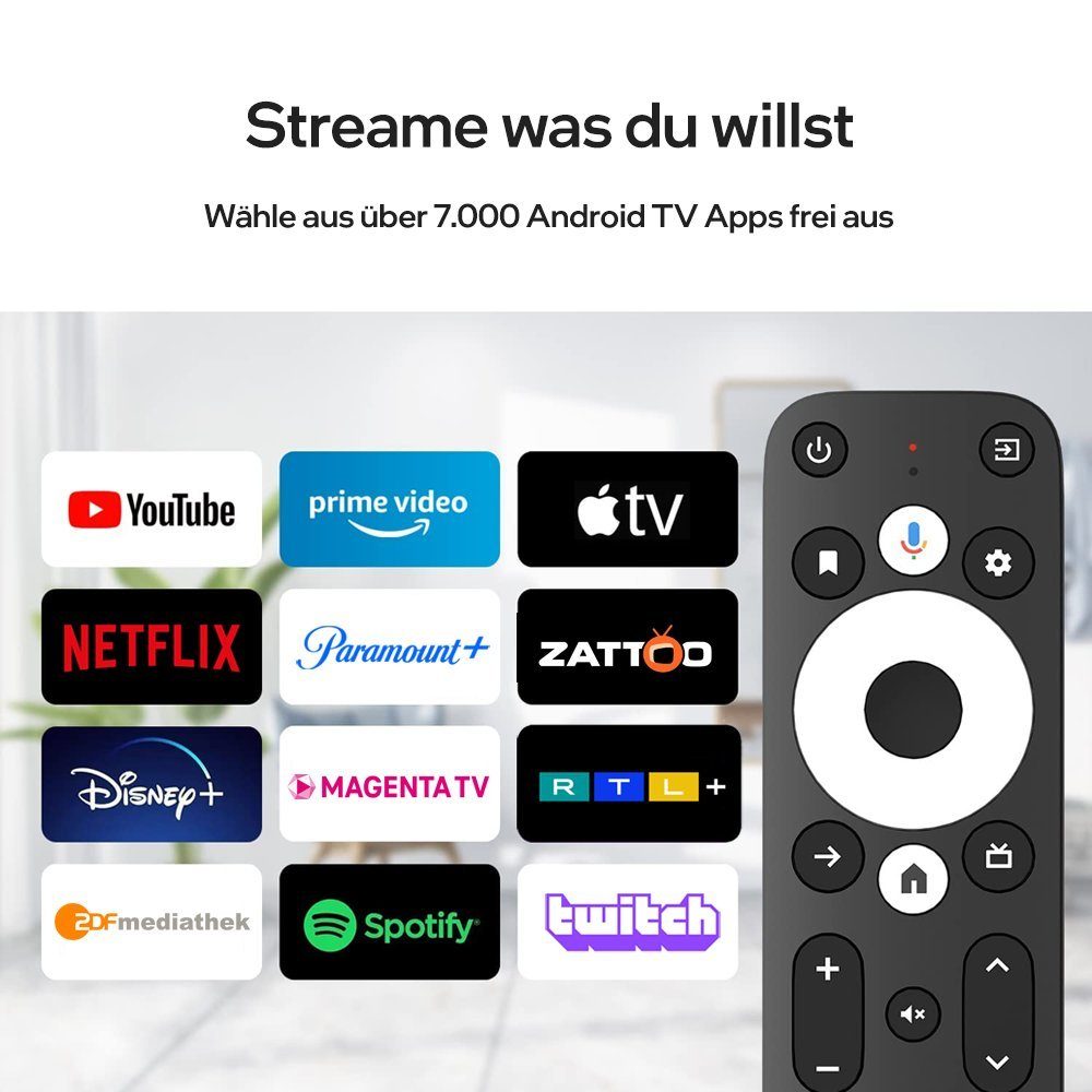 Orbsmart Streaming-Stick 4K TV (Netflix, Prime HDR Android Disney+, Video, für Stick Youtube, GD1 Dcolor Apple uvm) HDMI Paramount+ Fernseher, TV+, Box