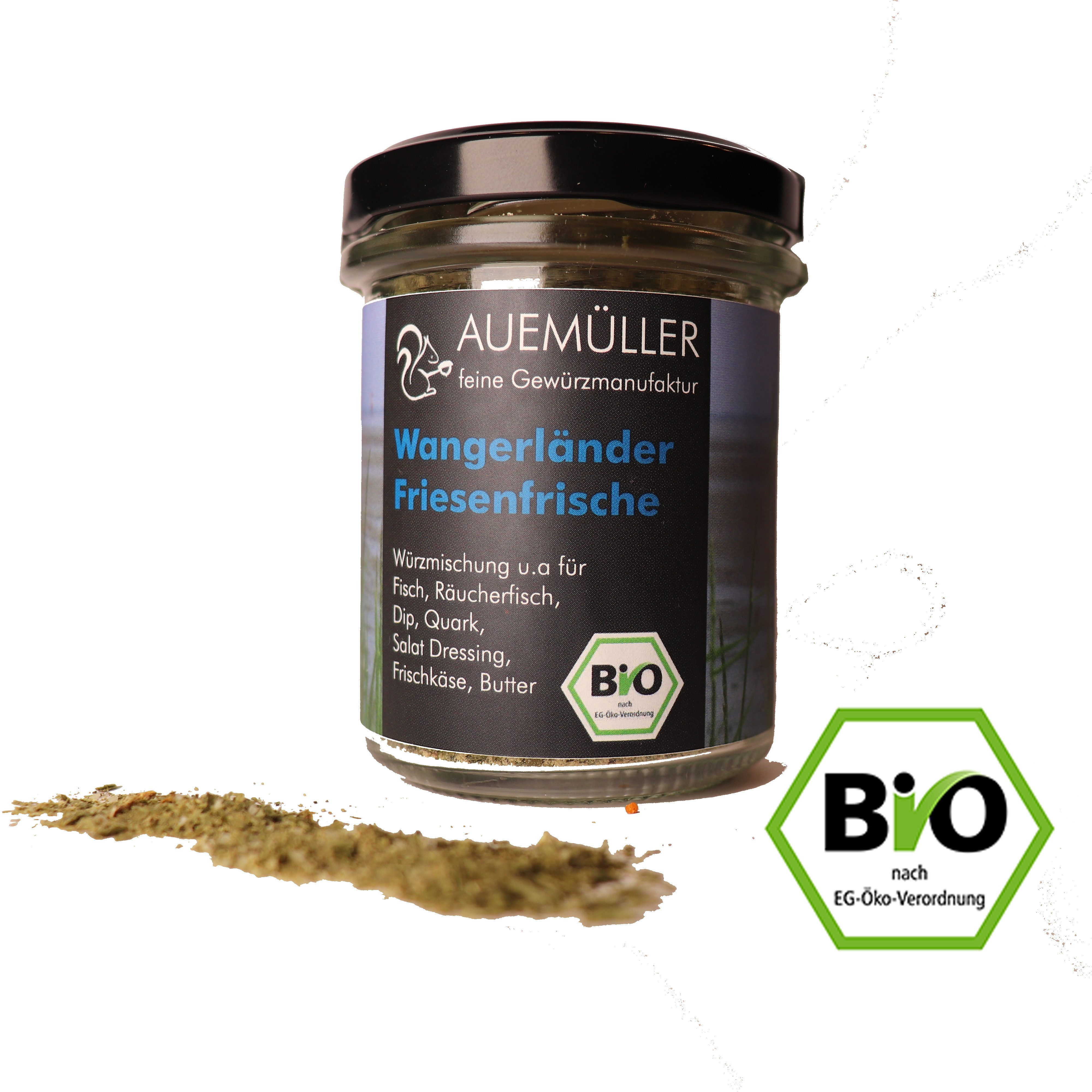 AUEMÜLLER - feine Bio-Gewürzmanufaktur Gewürz BIO Friesische Salatkräuter & Fischgewürz Wangerländer Friesenfrische, 1 x 35 g, 1 St.