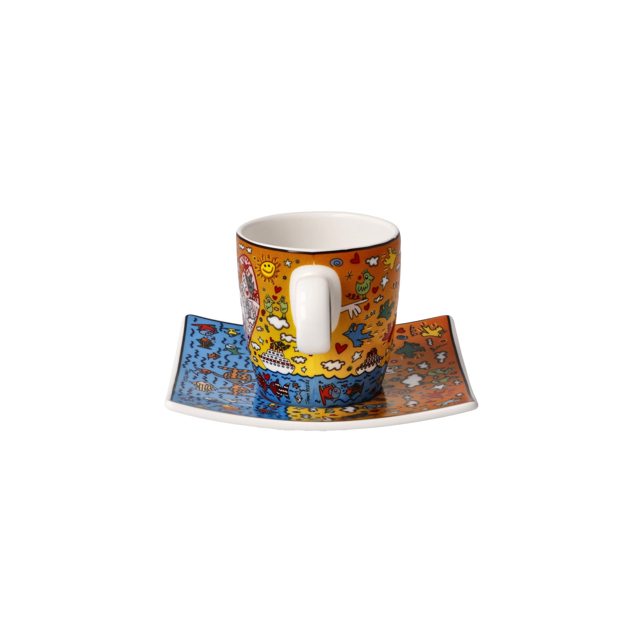 Goebel Espressotasse James Rizzi, Porzellan, Spülmaschinengeeignet, Mehrfarbig, The Romance of the Sea, H: 6.5cm