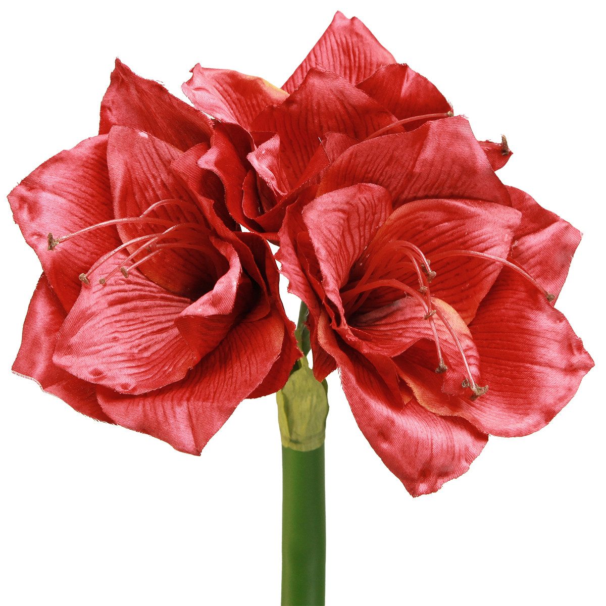 Winterliche Kunstpflanze Künstliche Amaryllis Rot Dekoblumen günstig online kaufen