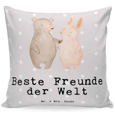 Mr. & Mrs. Panda Dekokissen Hase Beste Freunde der Welt - Grau Pastell - Geschenk, Clique, bae, M, Einzigartige Motive