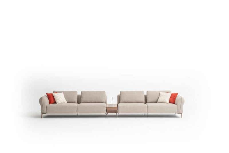 JVmoebel Big-Sofa Beige Big Sofa Couch 6 Sitzer Italienische xxl Couchen Möbel Textil, Made in Europe