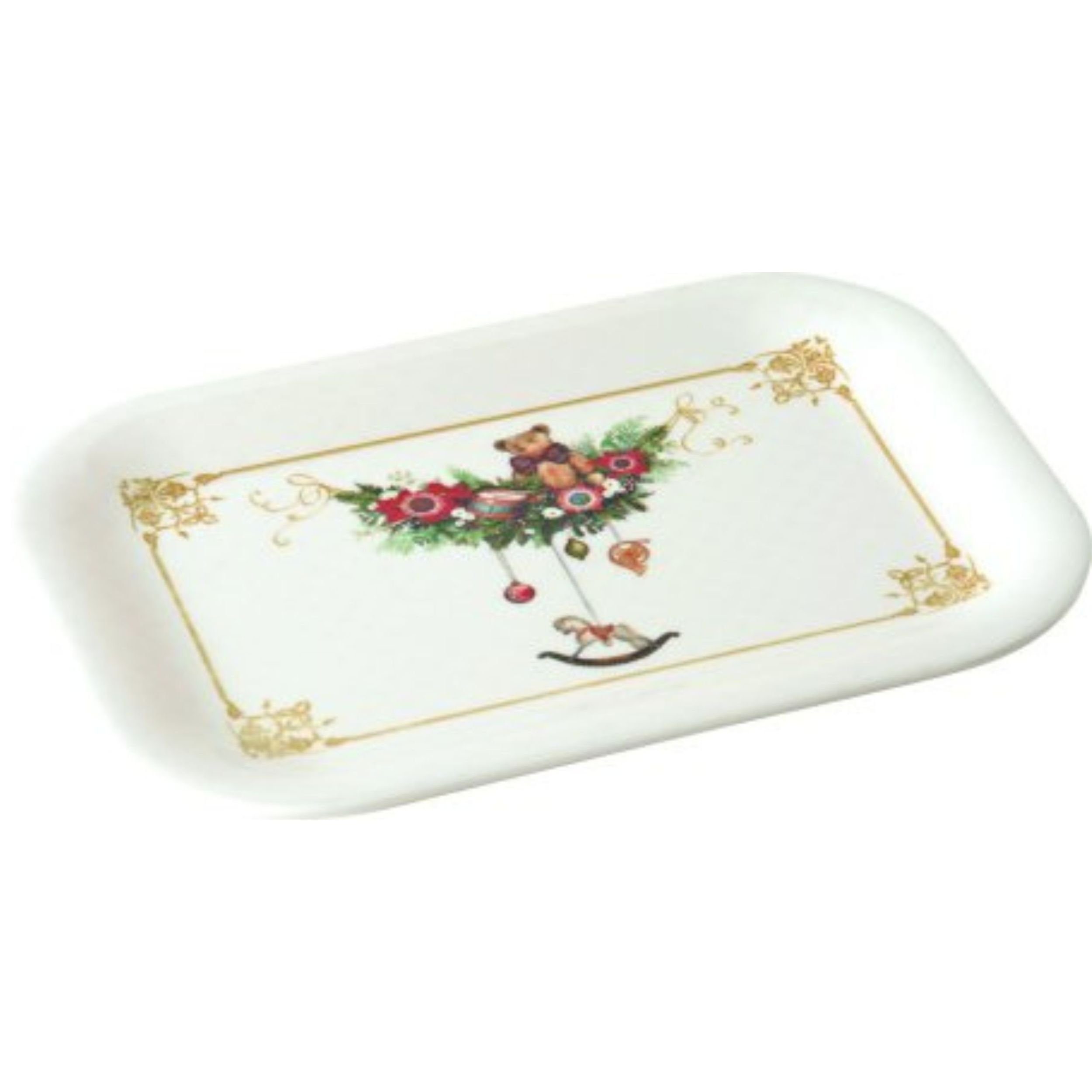 IHR Tablett Snack Tablett Nostalgic Toy Cream 14x20cm