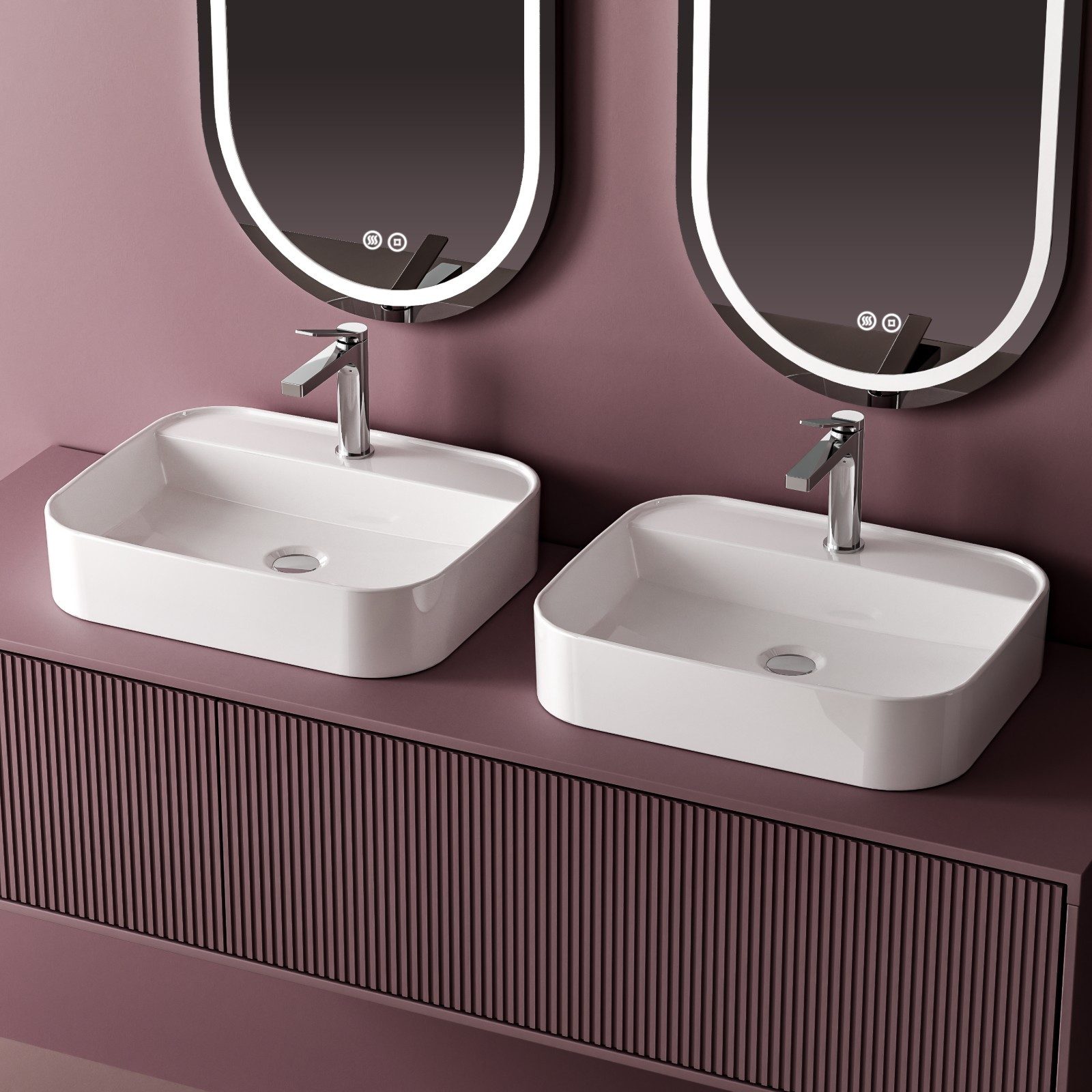 EMKE Aufsatzwaschbecken Rechteckiger Aufsatzwaschtisch Hänge Waschbecken Ba günstig online kaufen