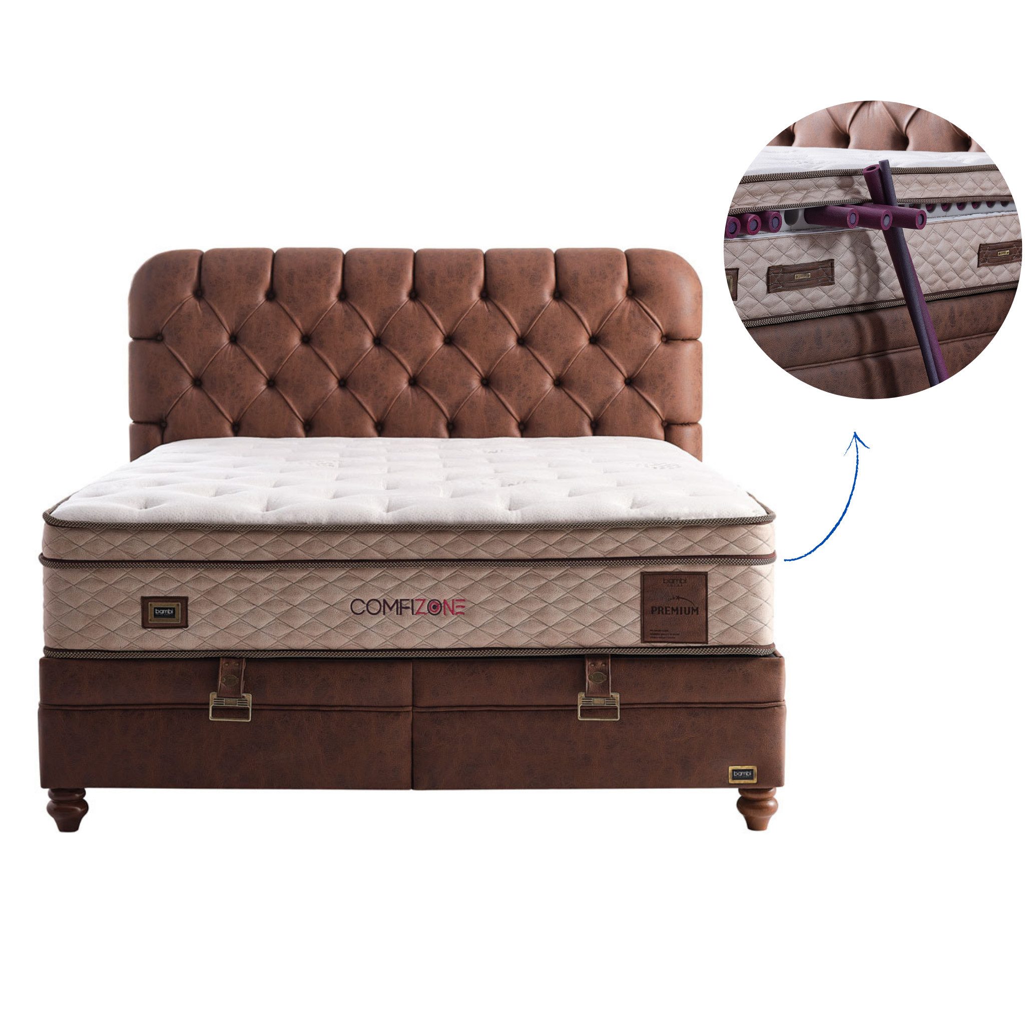 gowoll Boxspringbett Schlafzimmer Set Boxspringbett 180x200 - 140x200