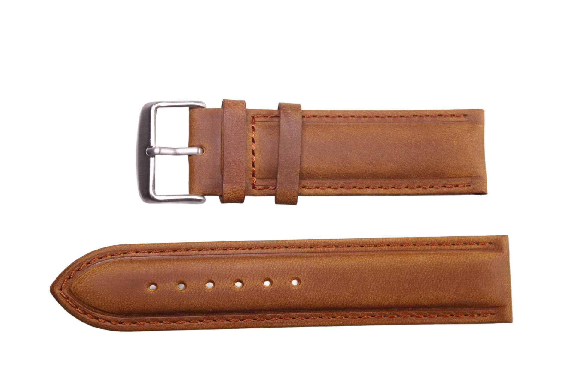 Eichmüller Uhrenring Uhrenarmband aus Leder Camelbraun 22 mm, (2-tlg), Echt Leder