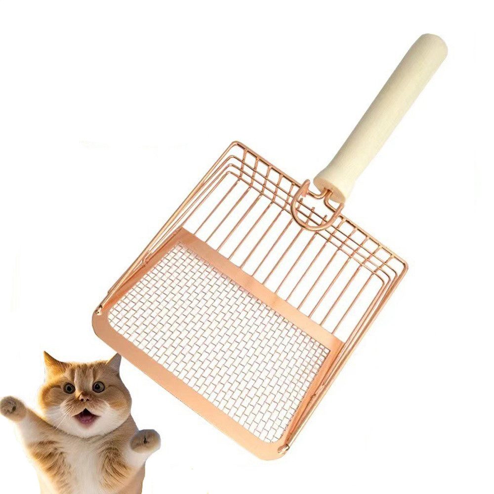 Coonoor Schaufel Metall-Katzenstreuschaufel mit Holzgriff, Robuste Katzenkl günstig online kaufen