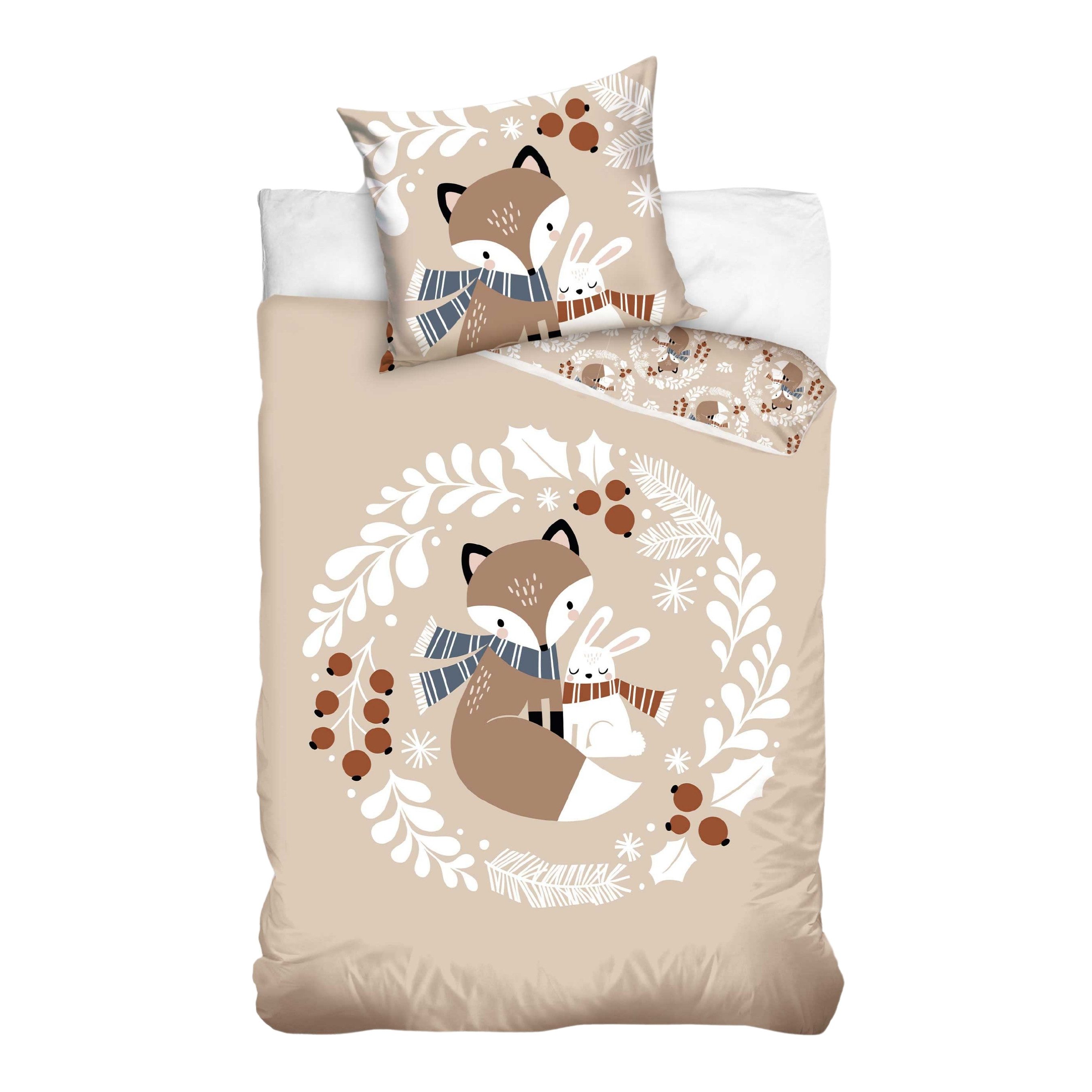 MTOnlinehandel Kinderbettwäsche Fuchs & Hase, Mako-Satin in 135x200 + 80x80 günstig online kaufen