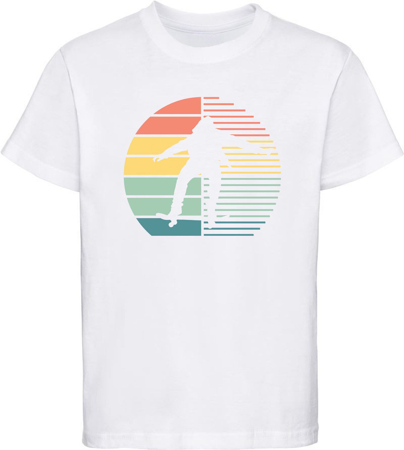 T-Shirt Kinder Print Shirt springender Retro Skateboarder