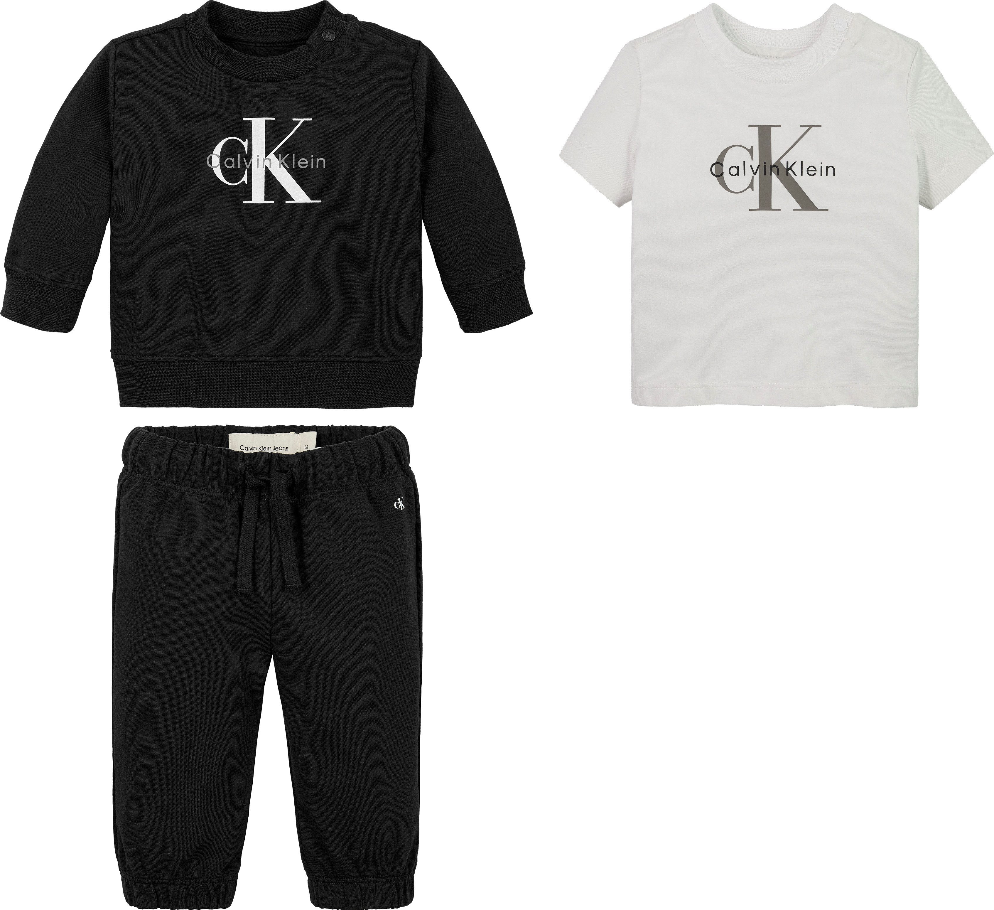 Calvin Klein Jeans Shirt & Hose (Set, 3) weiche Stretch-Baumwolle, normale Passform