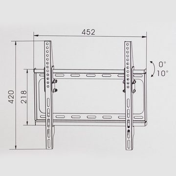 tectake TV Wandhalterung neigbar für 26" (66cm) - 55" TV-Wandhalterung, (mit Montagematerial, Hohe Qualität)