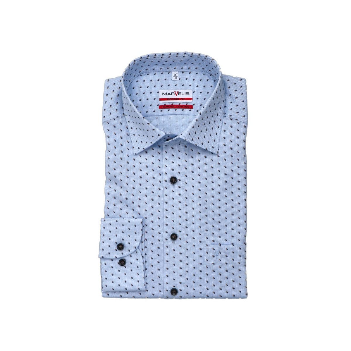 MARVELIS Langarmhemd Langarm Business Hemd für Herren (1-tlg)