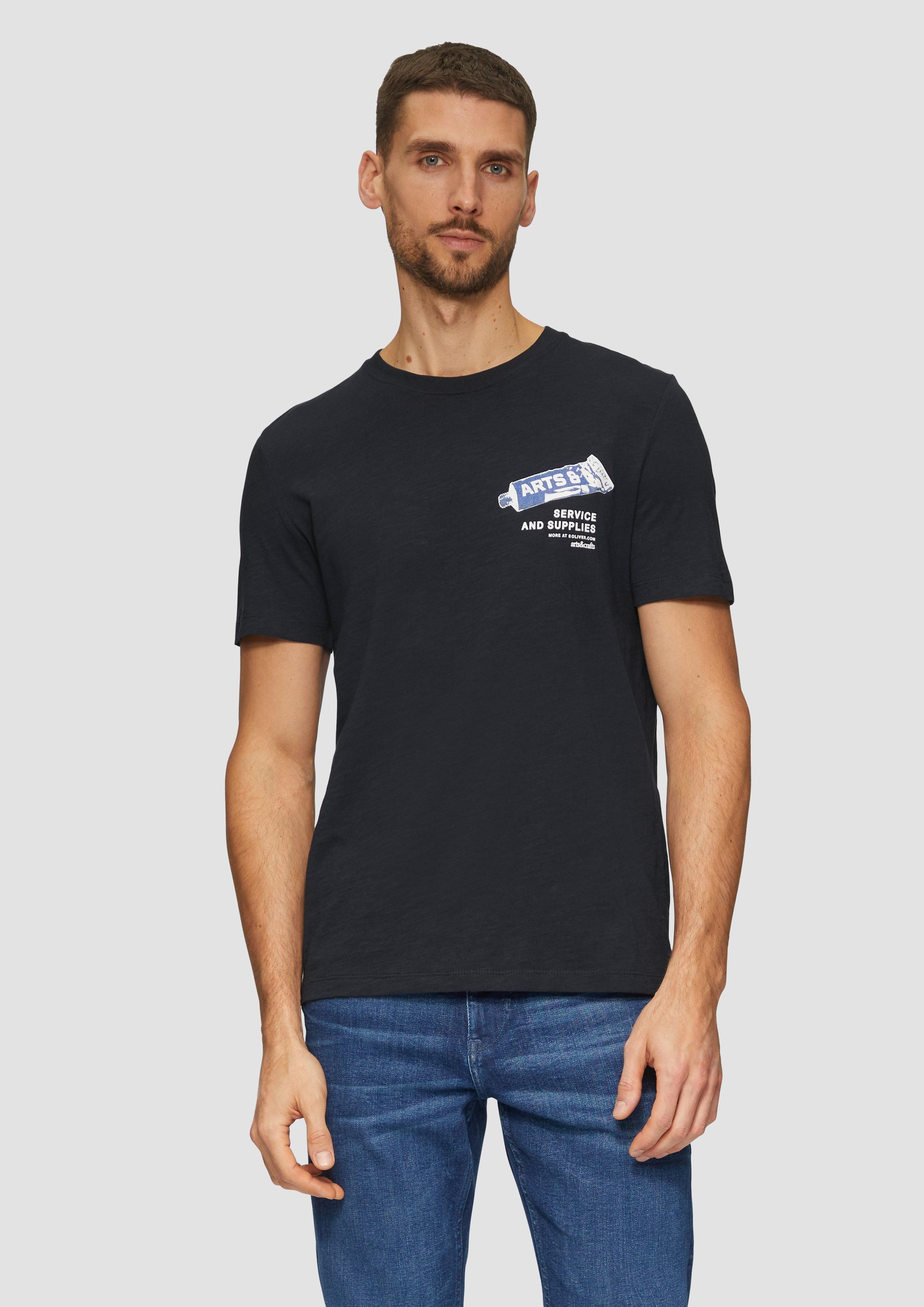 s.Oliver Kurzarmshirt Baumwoll-T-Shirt mit Frontprint und günstig online kaufen