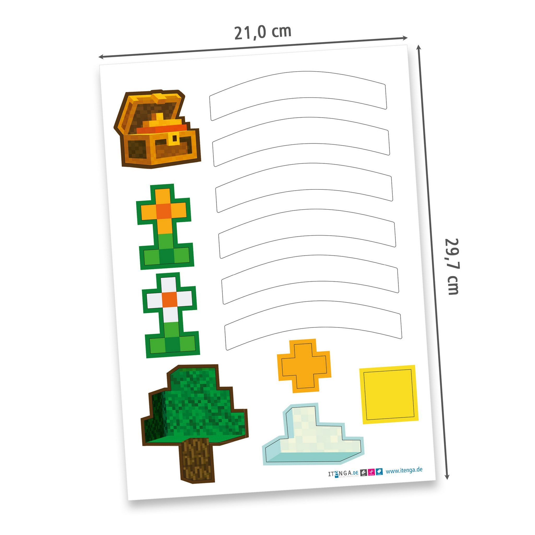 itenga Schultüte itenga DEKO-SET für SCHULTÜTE Blockgame Pixel – Bild 5 von 5