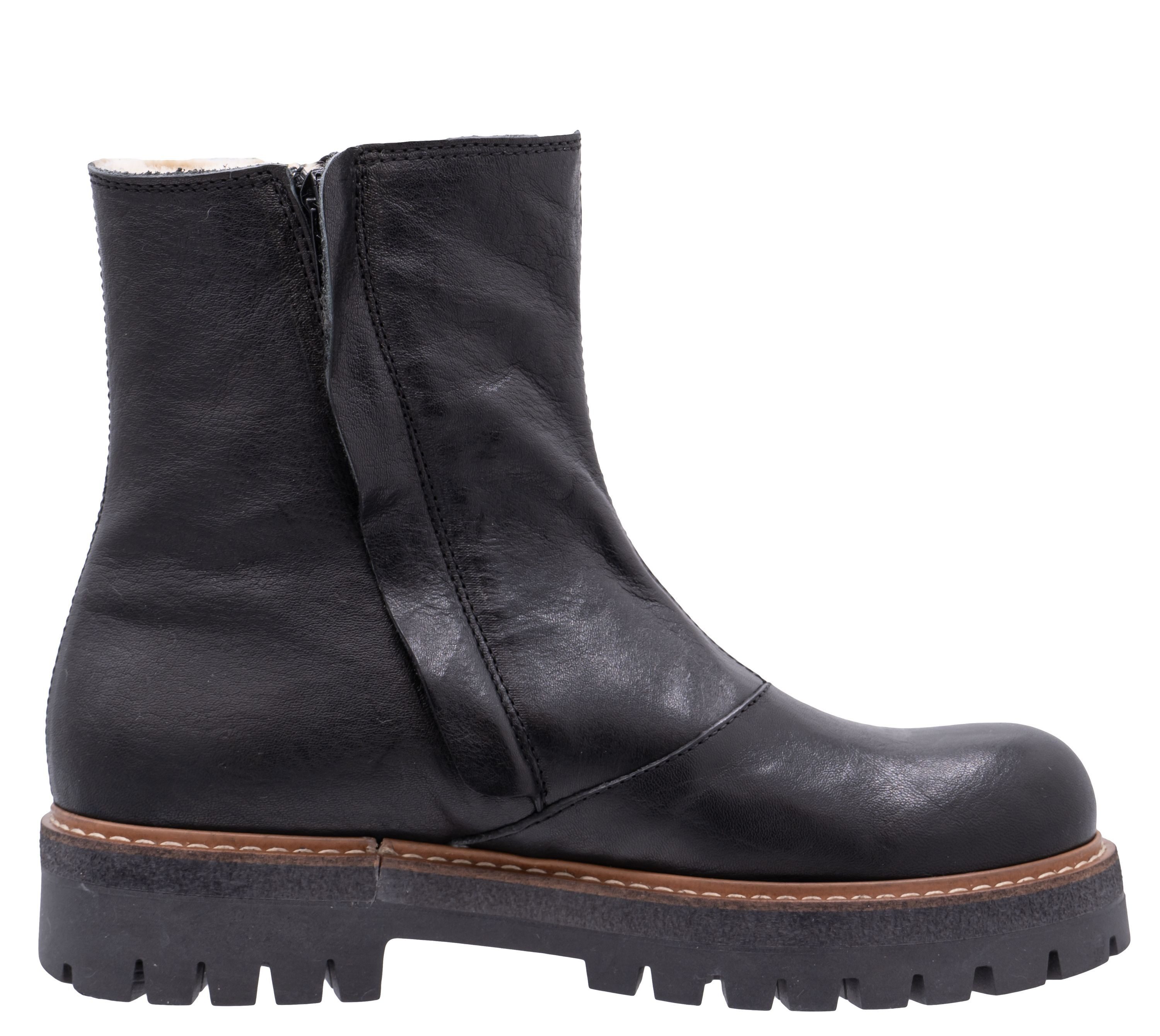 Ocra Ocra Stiefel Boots Winterboots 692 pflanz. geg. Leder Lammfell Stiefelette