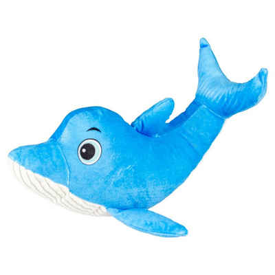 DUVO+ Tierkuscheltier Hundespielzeug Plüsch Delfin ocean blau/weiß