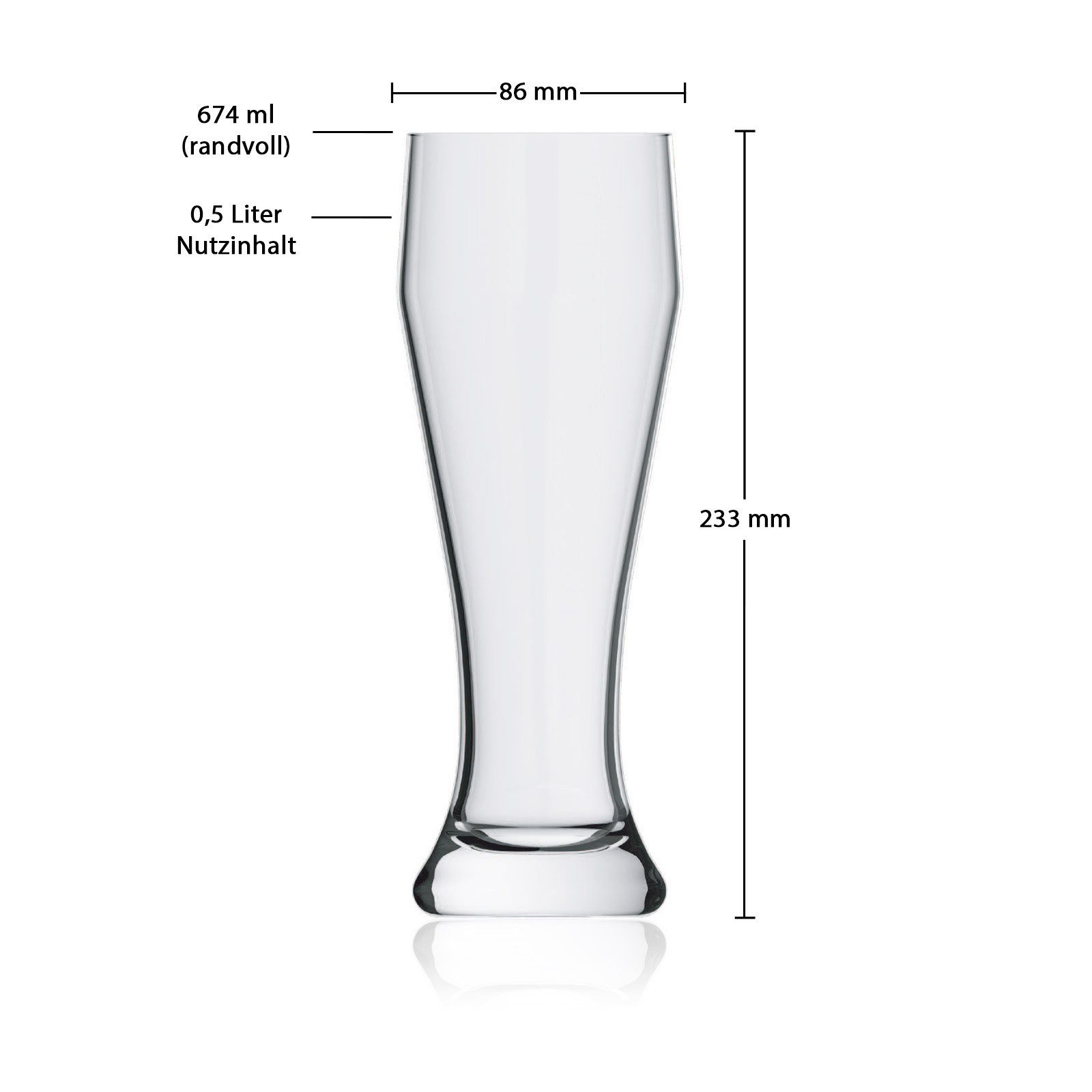 rastal Bierglas Ranft Weizenbiergläser 0,5 l 120er Set, 120-tlg., Glas