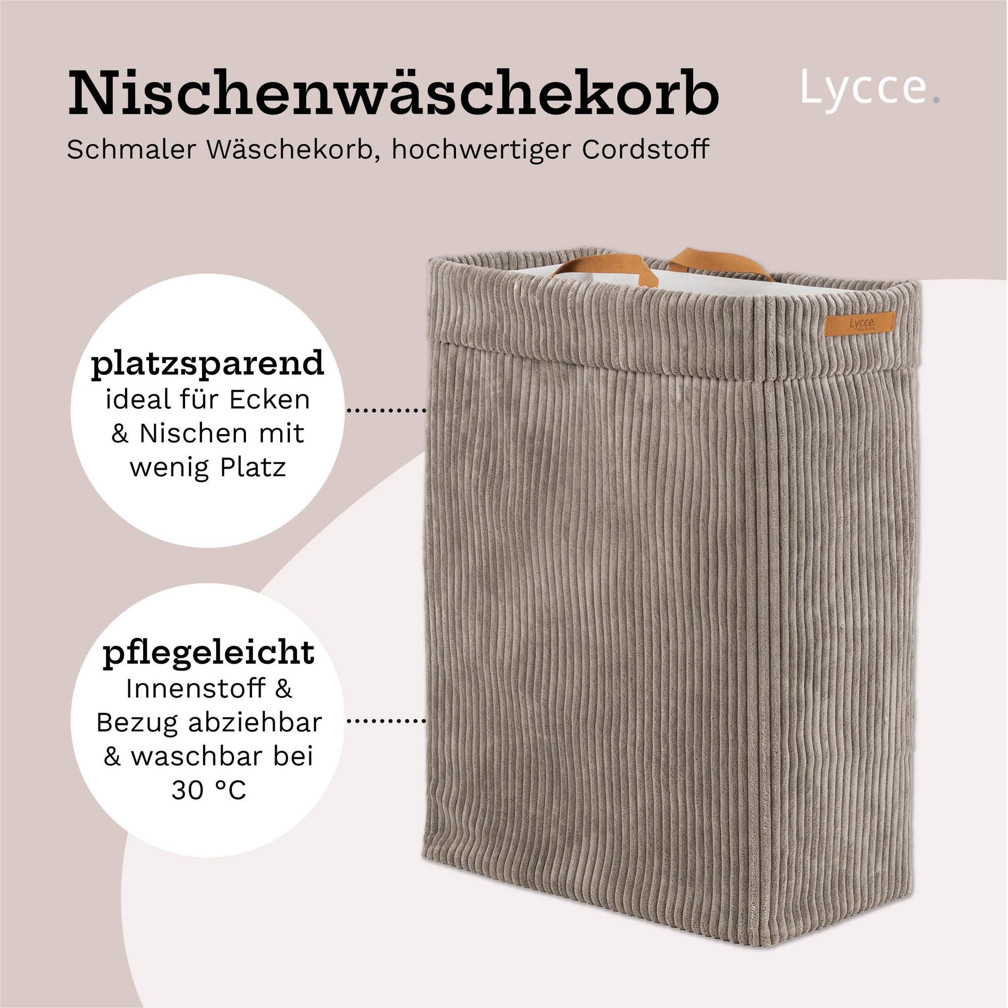 Lycce Wäschekorb Lycce Wäschekorb Cord – faltbar, waschbar & perfekt für Nischen – Bild 4 von 5