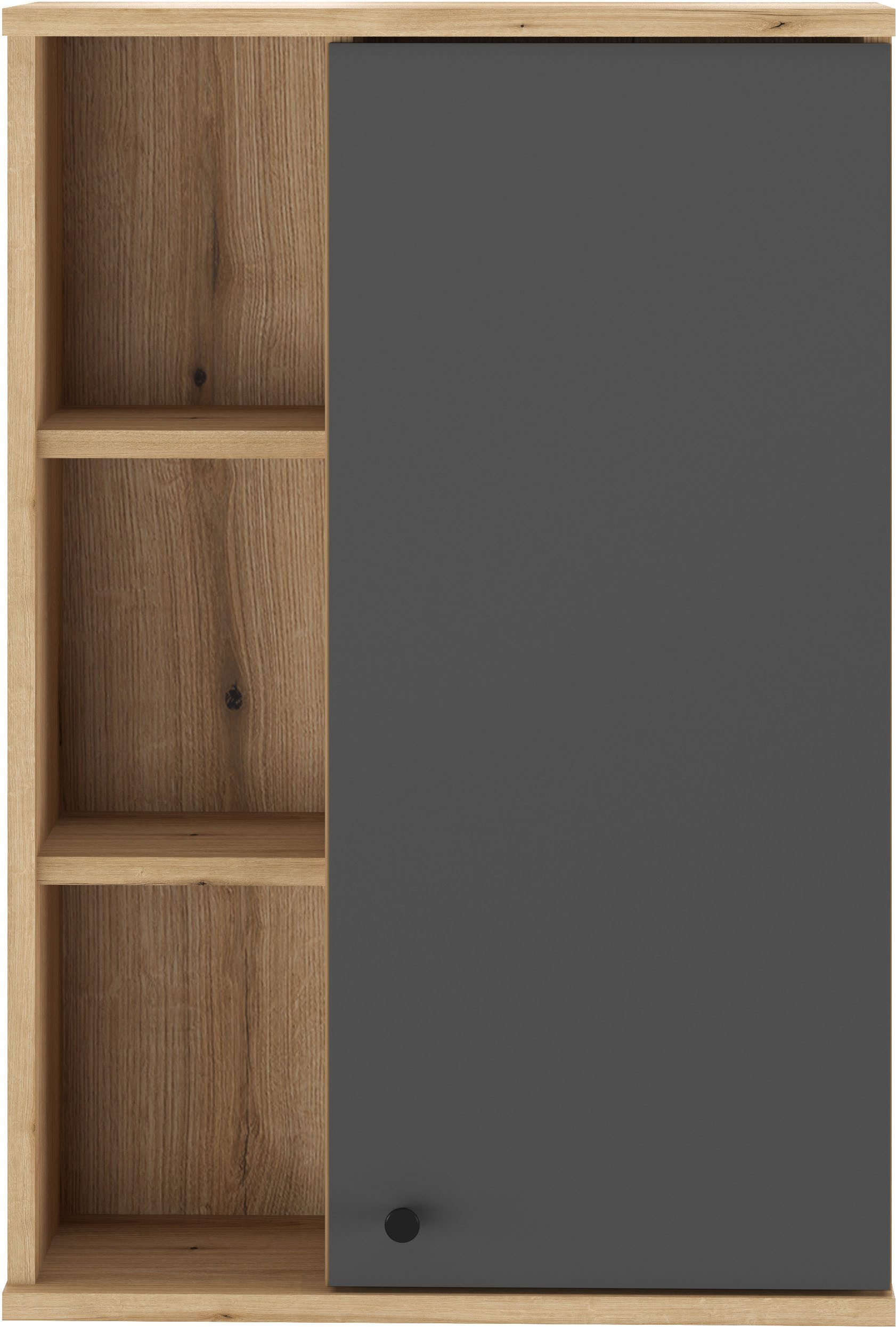 Home affaire Hängeschrank Oslo, Badschrank mit Knopfgriff, Wandschrank im skandinavischen Design in der Türfarbe Weiß oder Grau verfügbar, ausreichend Stauraum