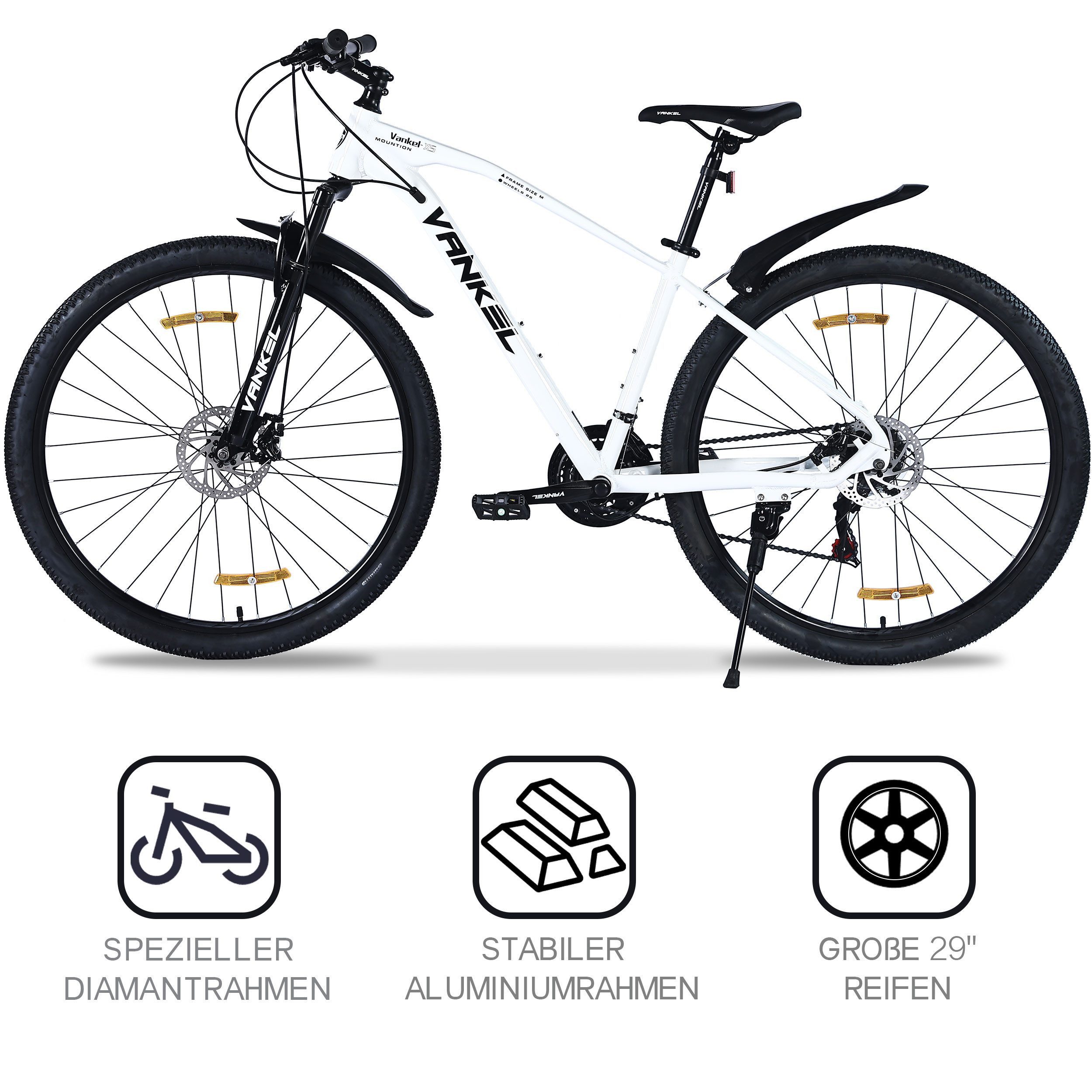 Vankel Mountainbike 29″ MTB für 21 Gänge, Shimano Schaltung & Scheibenbremsen, Shimano Shimano Tourney RD-TZ50 Schaltwerk