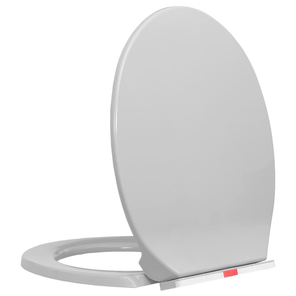 Thumbnail - vidaXL WC-Sitz, Toilettensitz mit Absenkautomatik Quick-Release Hellgrau Oval