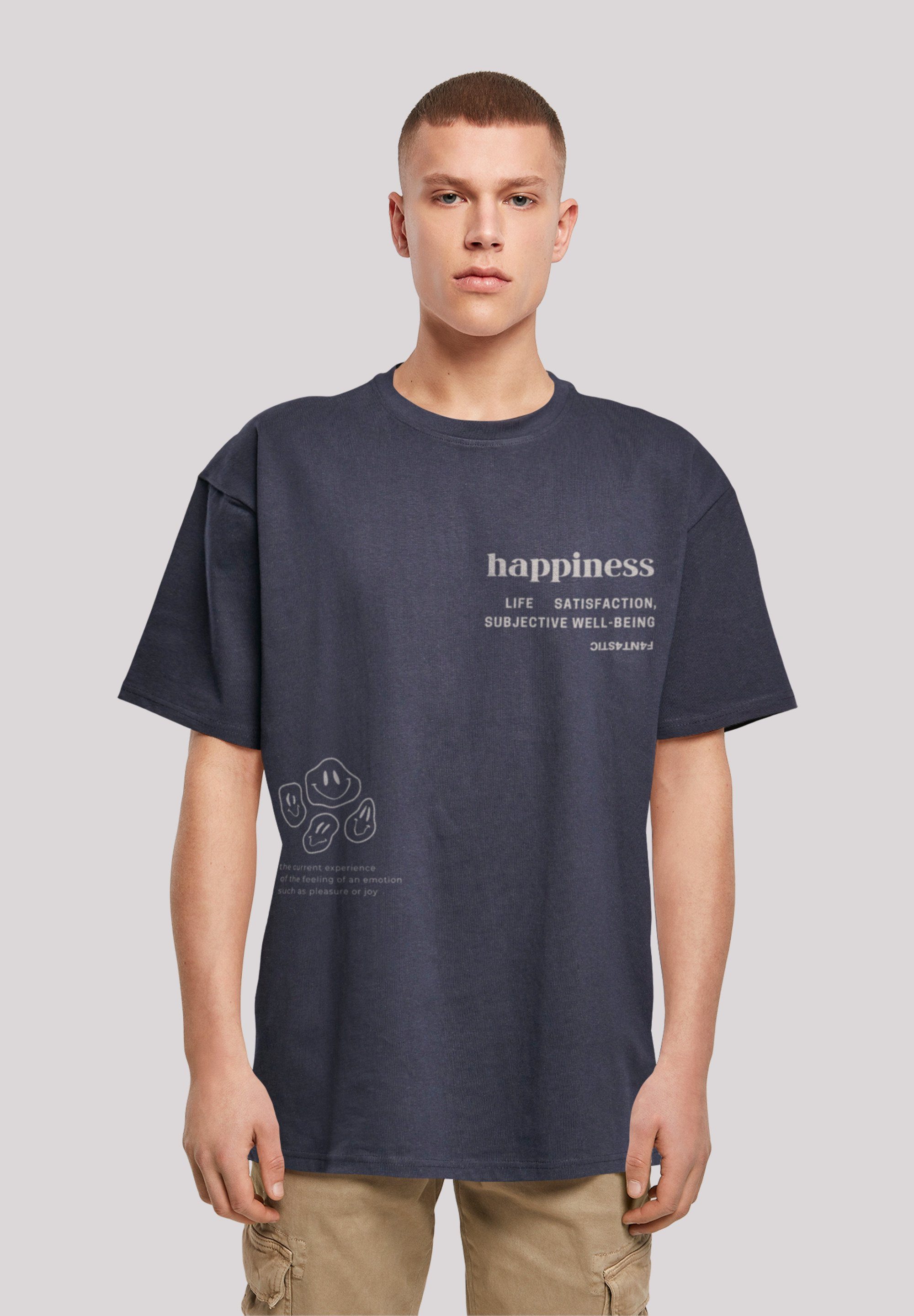 F4NT4STIC T-Shirt happiness OVERSIZE TEE Print navy