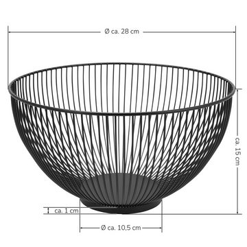 bremermann Obstschale Obstkorb, Drahtkorb Obstschale oval Ø ca. 28 x 15 cm H, schwarz matt