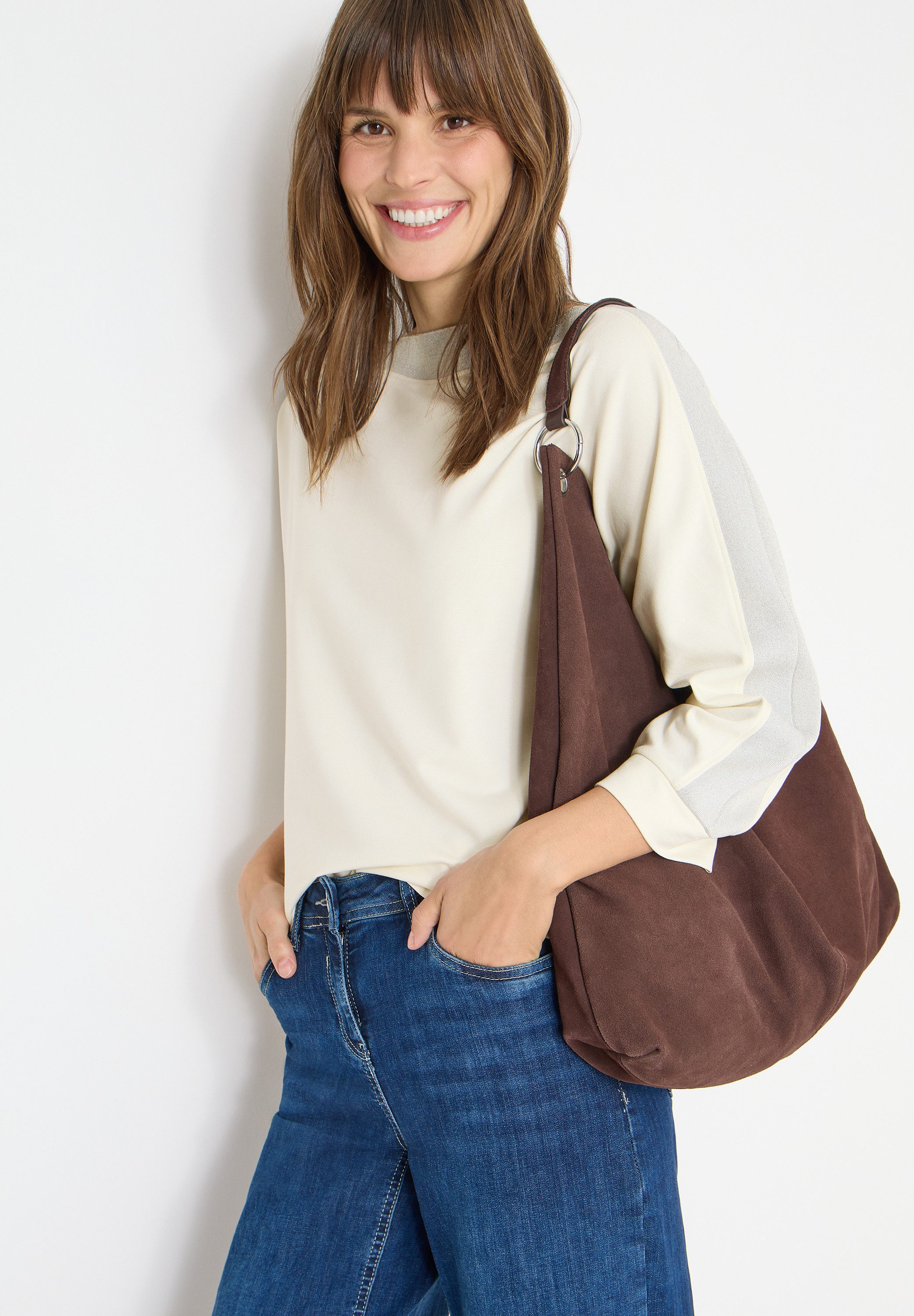 CECIL Fledermausshirt mit Tape und 3/4 Ärmel