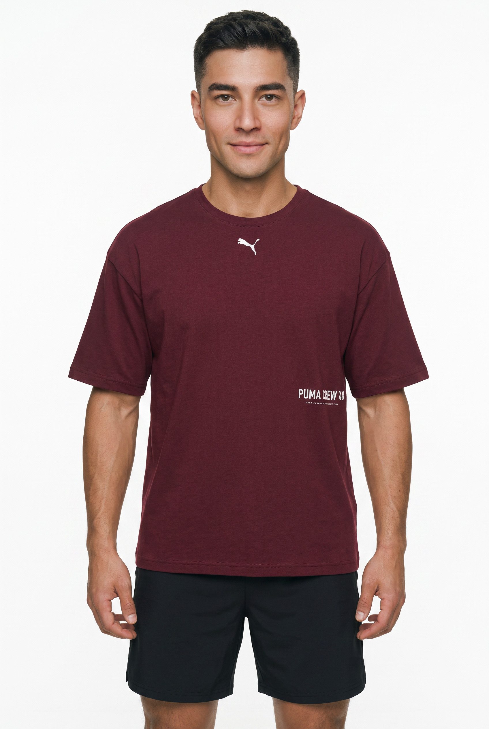 PUMA Trainingsshirt M GRAPHIC OVERSIZE TEE Kurzarm-Design, sportlicher Stil, atmungsaktiv, schnell trocknend