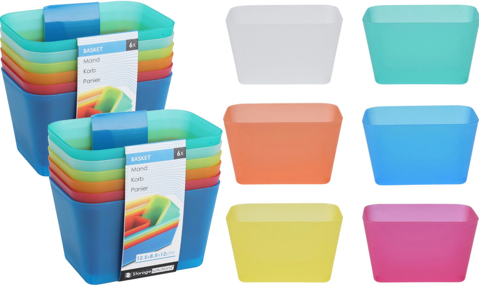Koopman Aufbewahrungsbox Teilebox 12x8x12 cm Bunt 12 er Set (12 St), 12 Stk günstig online kaufen