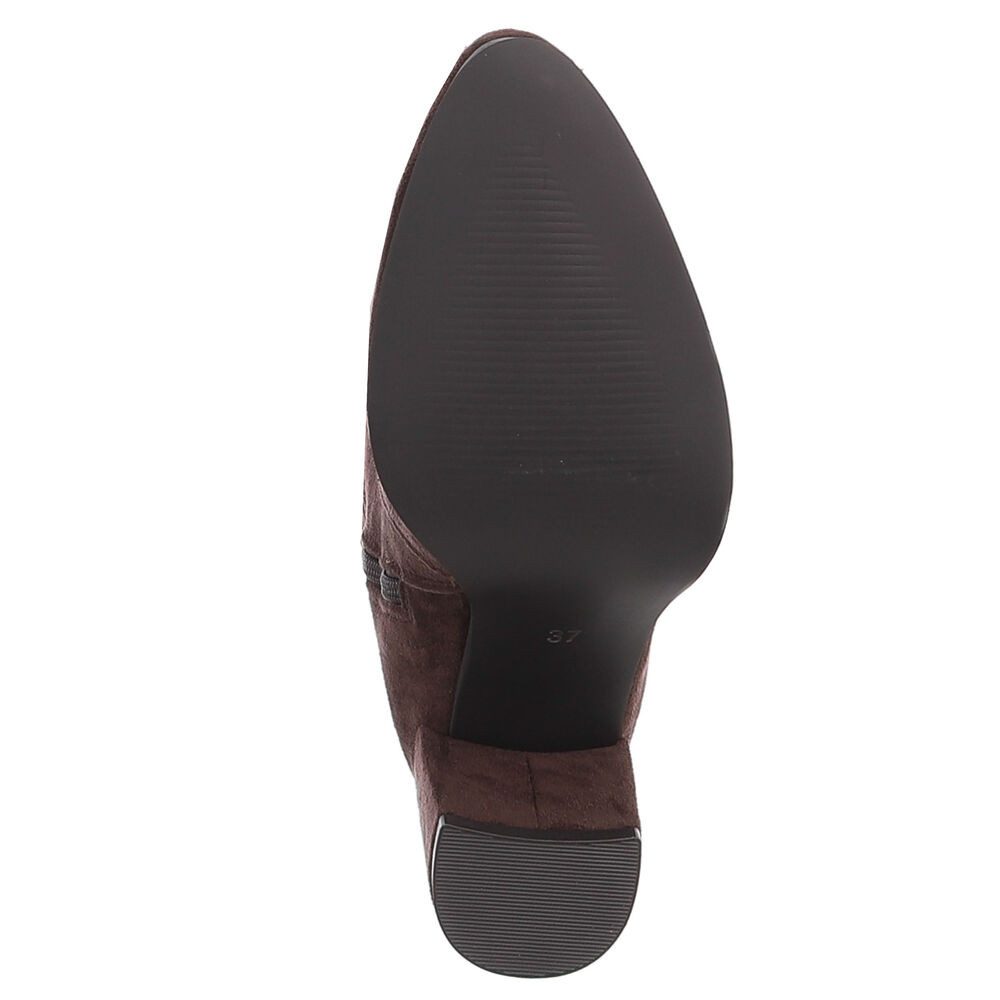 Ital-Design Damenstiefel kniehoch mit Blockabsatz und Raffungen Stiefel (92002420) Blockabsatz Stiefel in Braun