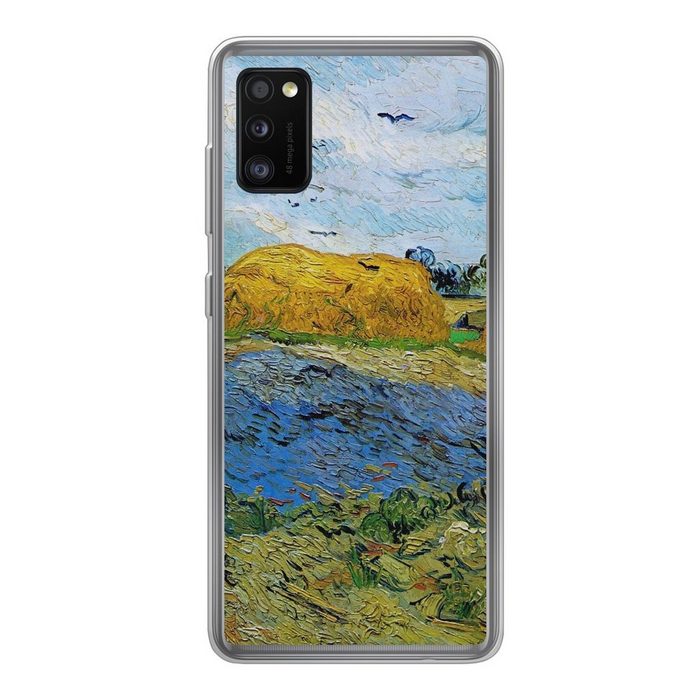 MuchoWow Handyhülle Heuballen unter einem regnerischen Himmel - Vincent van Gogh Handyhülle Samsung Galaxy A41 Smartphone-Bumper Print Handy