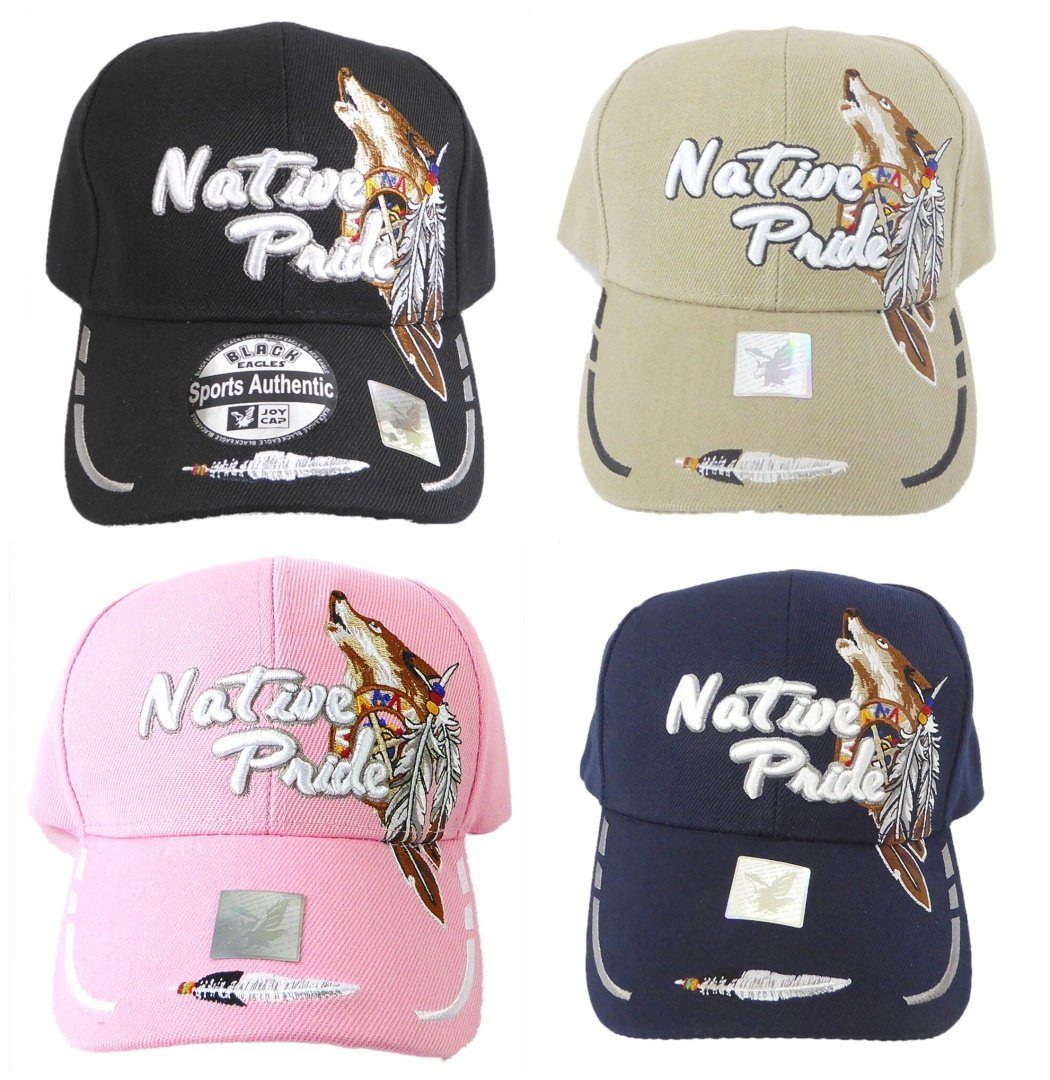 Westernlifestyle Baseball Cap Mit Wolf, Federn günstig online kaufen