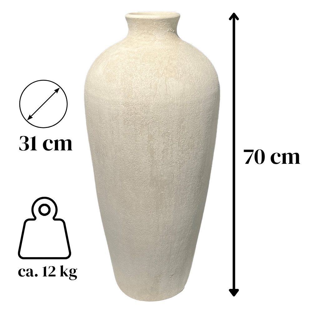 CreaFlor Home Bodenvase Avion, Farbe: Grau, Höhe: 70cm