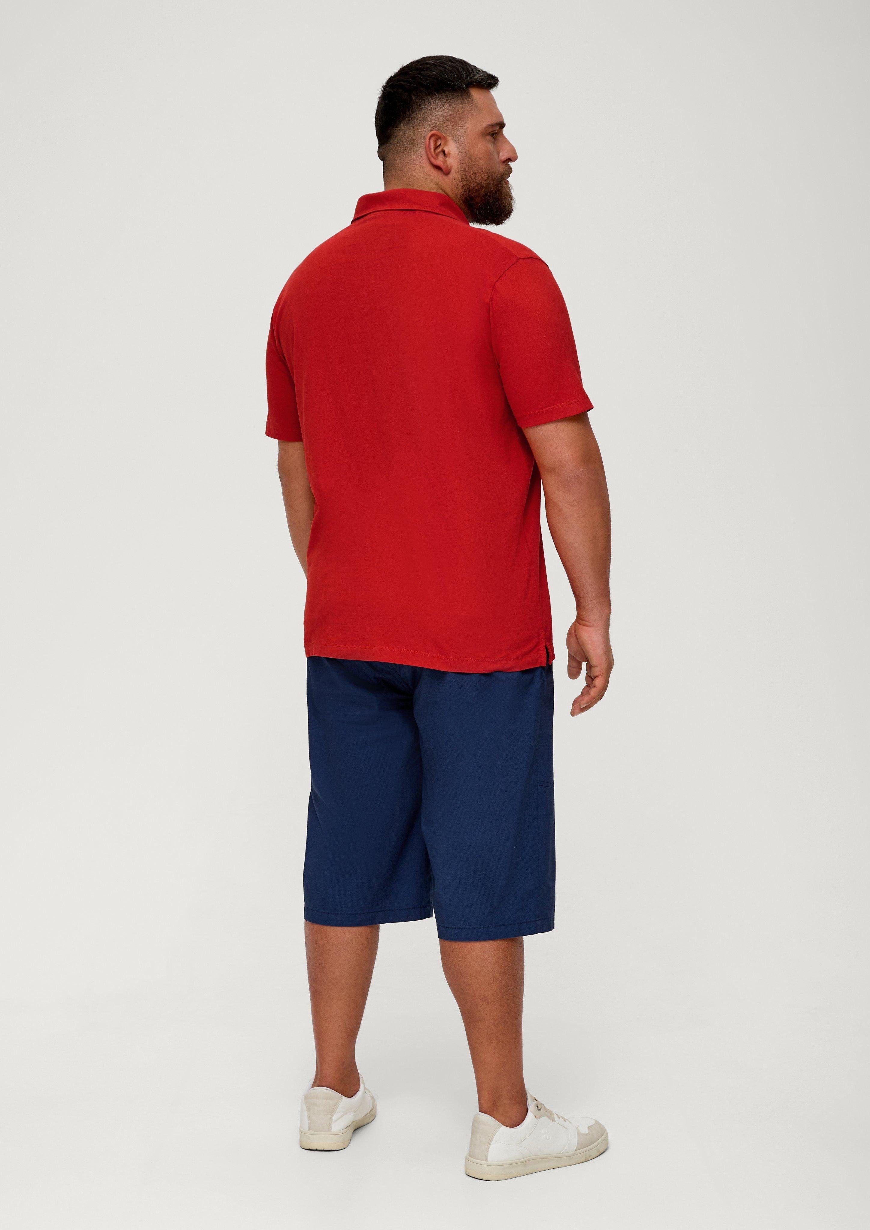 Polo-Shirt aus Baumwolle Logo preiselbeere s.Oliver Kurzarmshirt