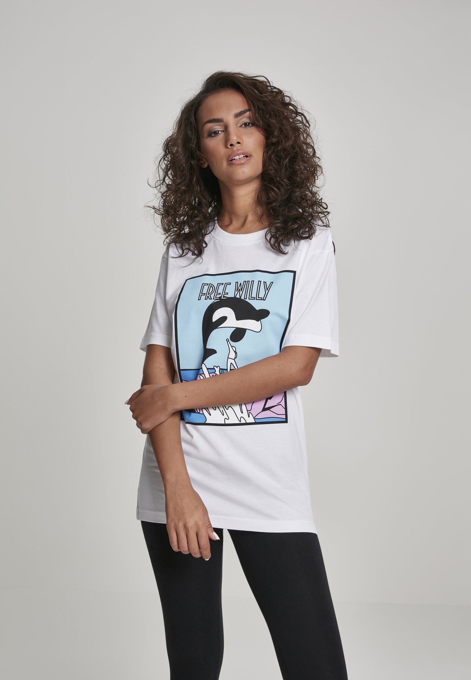 MisterTee T-Shirt Damen Ladies Free Willy Tee (1-tlg) MT730 white Free Willy