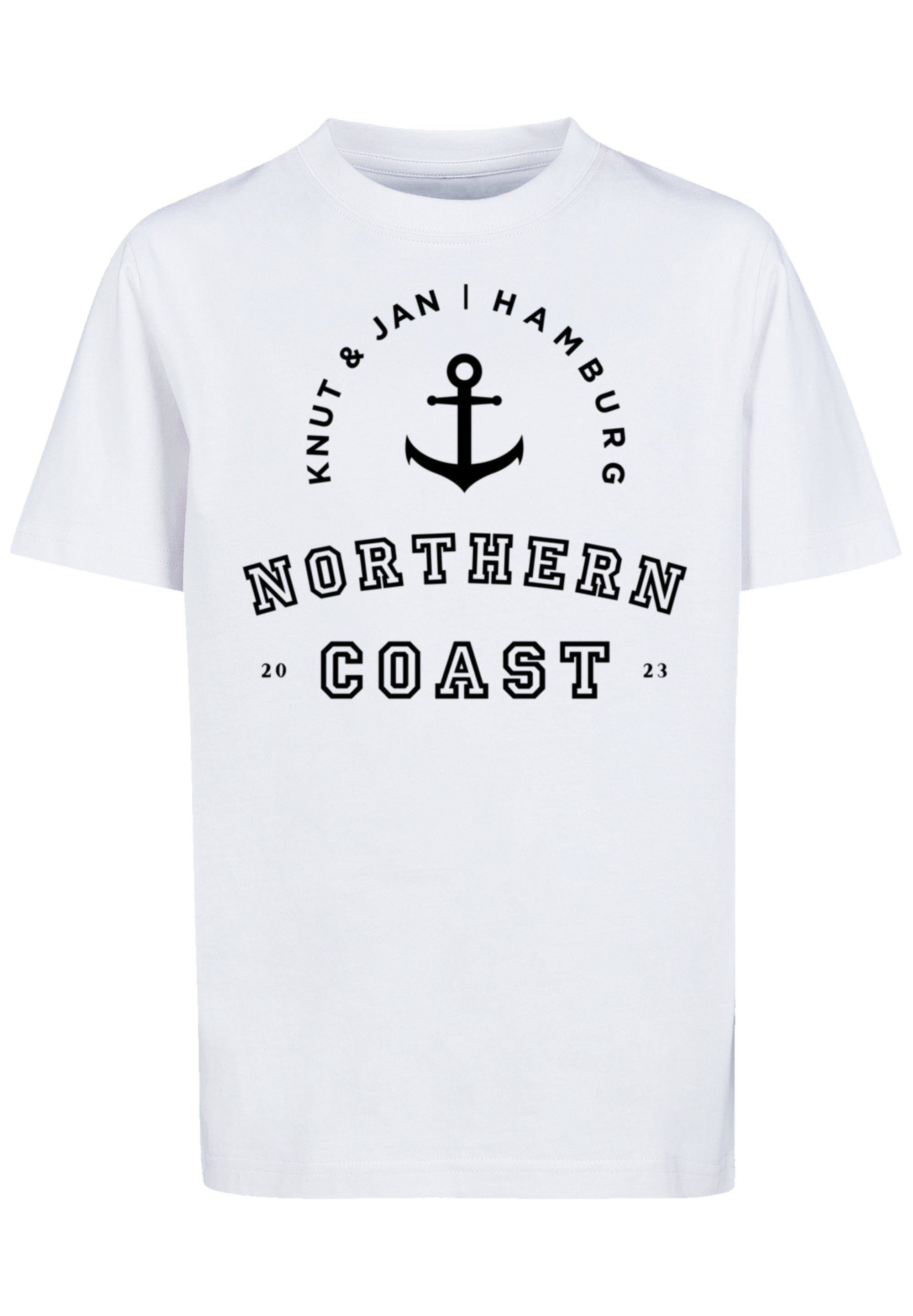 F4NT4STIC T-Shirt Northern Coast Hamburg Knut Jan Print weiß &