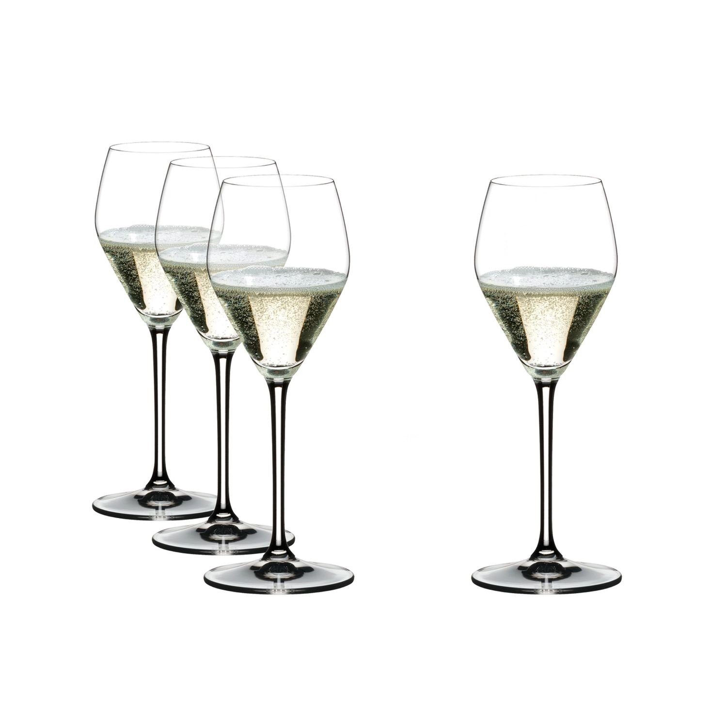RIEDEL THE WINE GLASS COMPANY Weinglas Heart To Heart Champagner 4er Set, Kristallglas