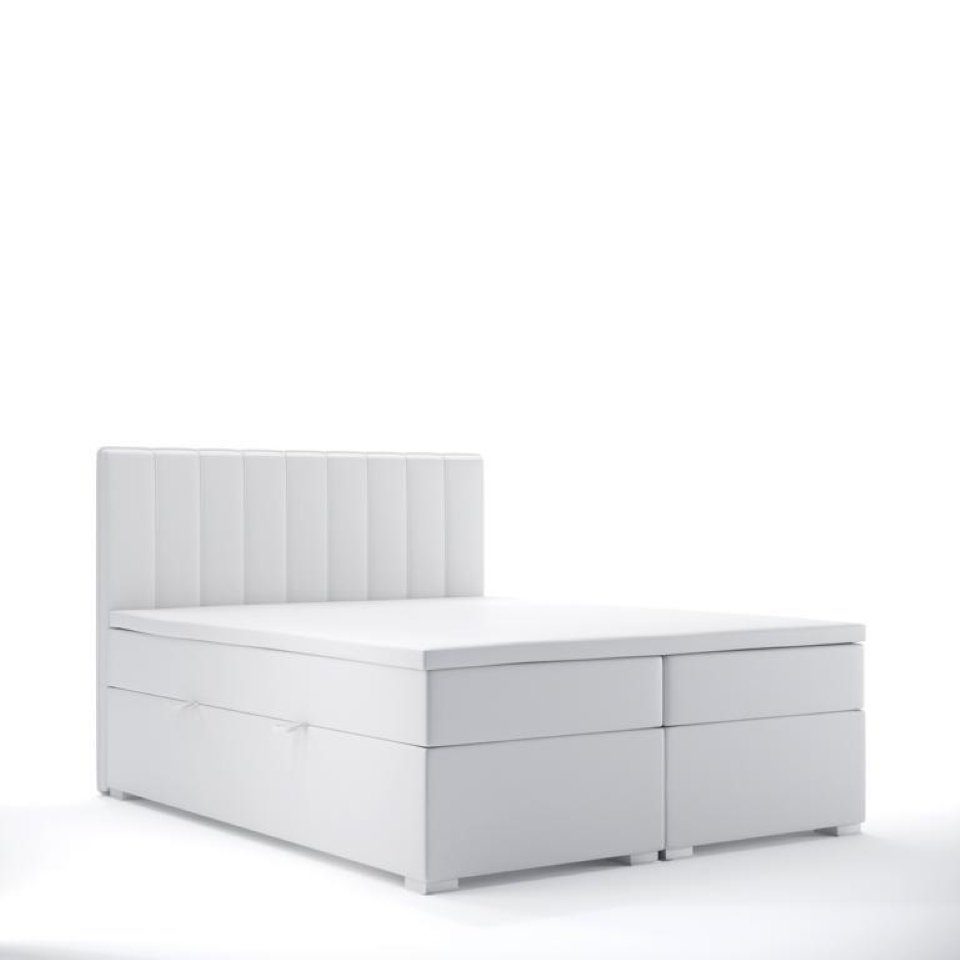 JVmoebel Boxspringbett Doppelbett Schlafzimmer Designer Bett Modern Boxspringbett Luxus Weiß