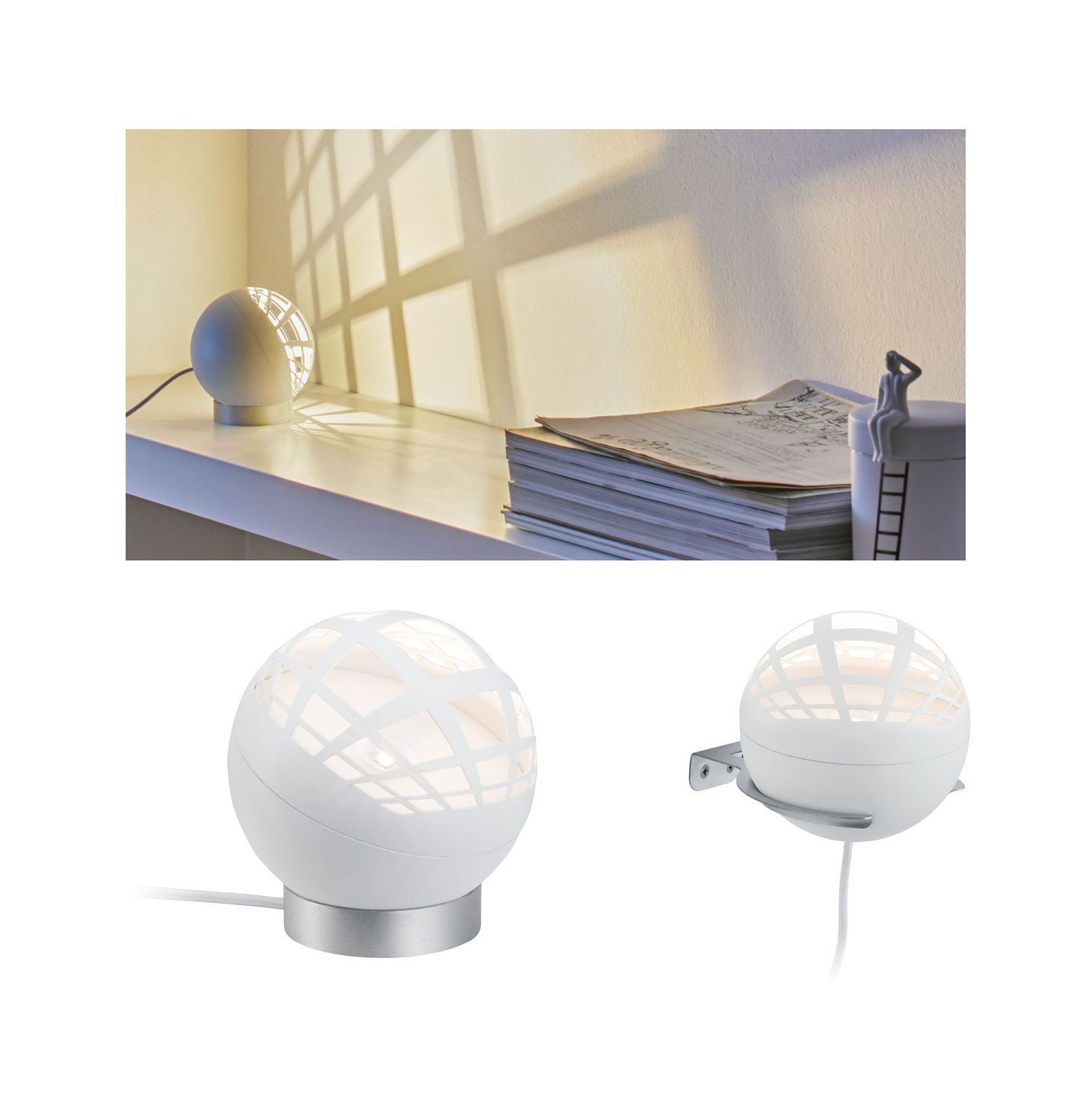 Paulmann Tischleuchte Paulmann Favia Tischleuchte LED 1x5W Weiß 230/12V Kunststoff