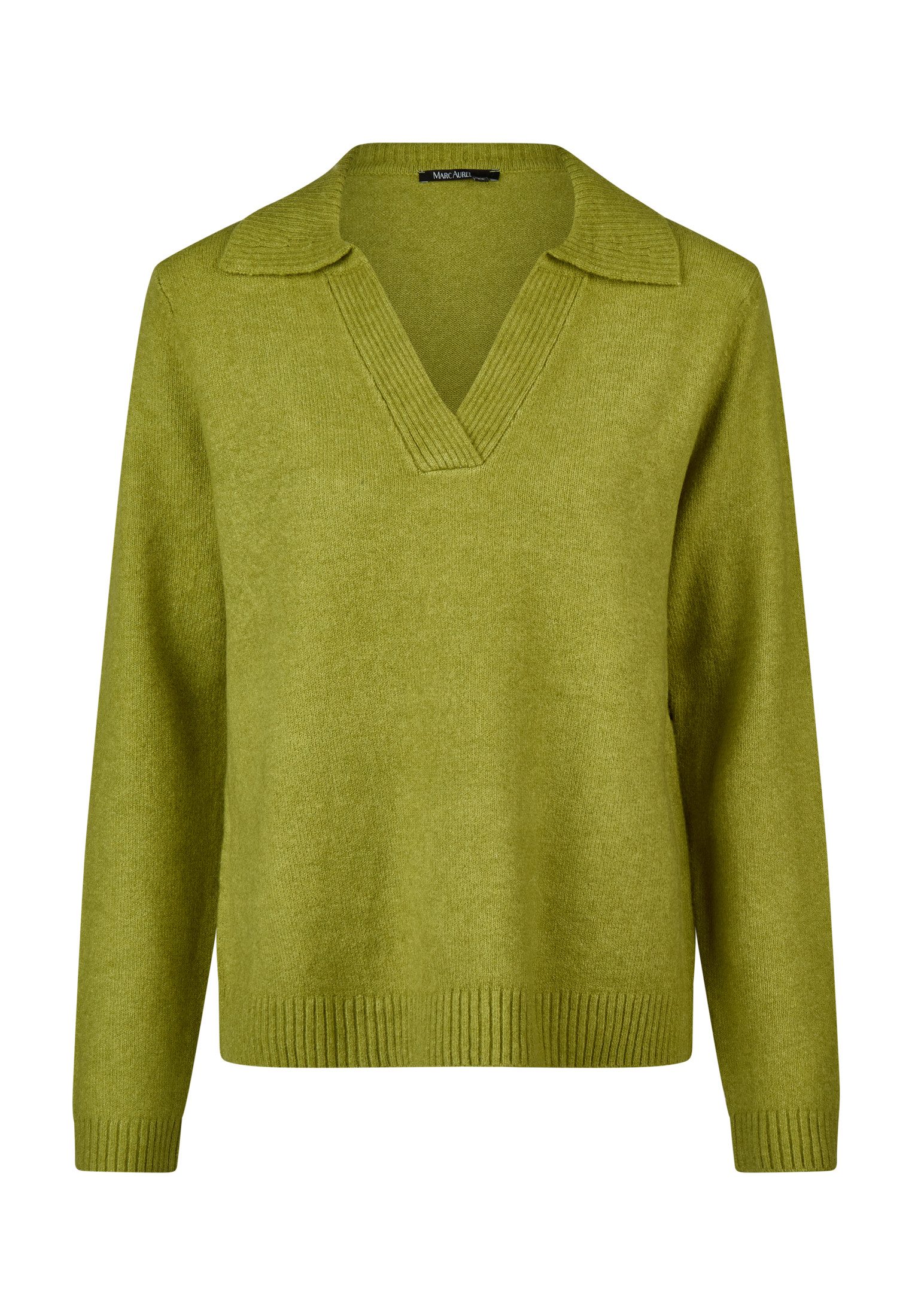 MARC AUREL Strickpullover Polo-Pullover mit Rippendetails