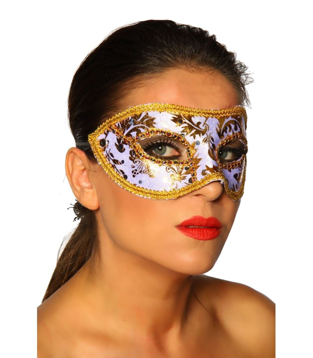 Verkleidungsmaske Venezianische Maske Karneval in gold-schwarz oder gold-weiß