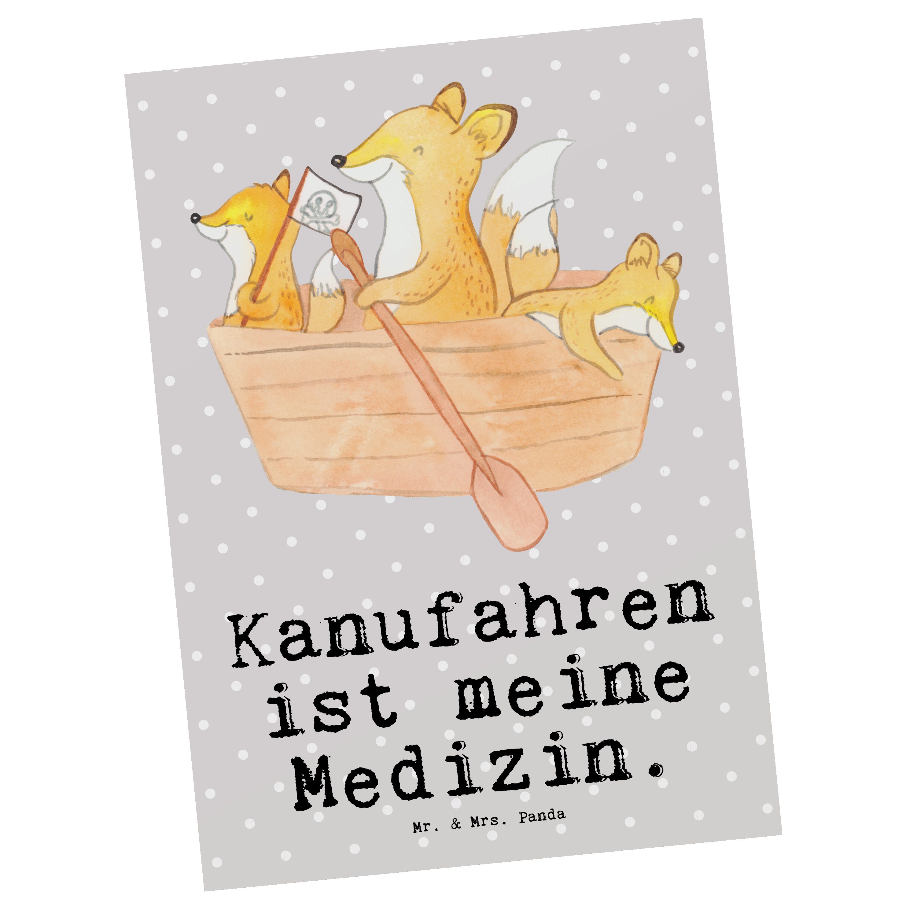 Mr. & - Medizin Grau Mrs. Pastell Kanu Geschenk, - Postkarte Panda Bär Kanufahren Gesche Schule
