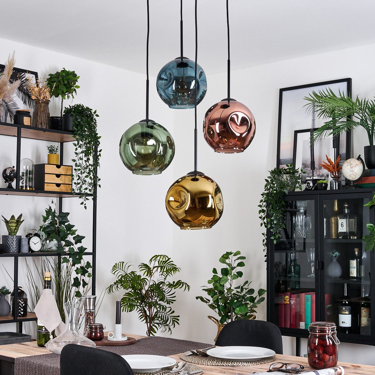 hofstein Hängeleuchte Hängelampe aus Metall/Glas in günstig online kaufen