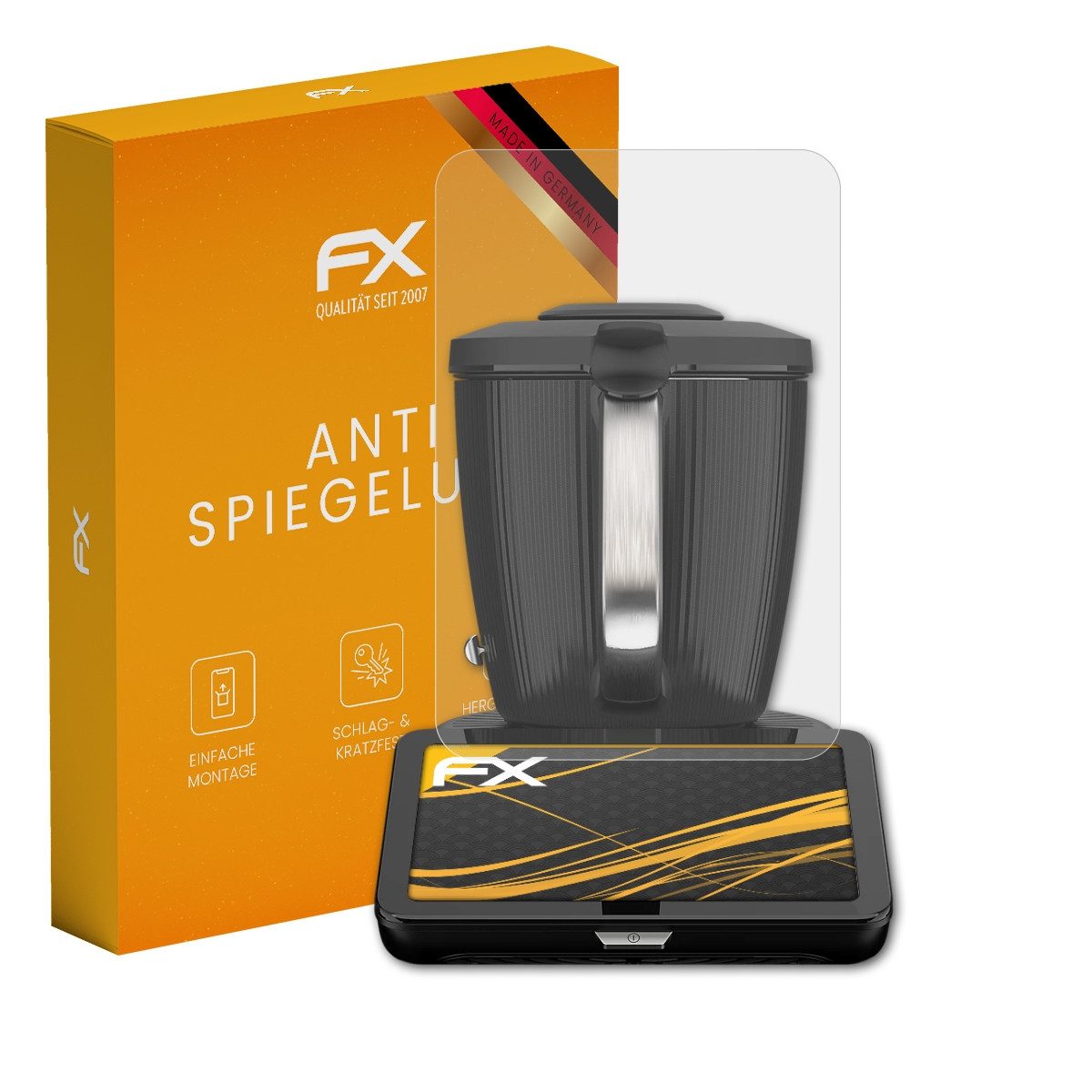 atFoliX Schutzfolie für Vorwerk Thermomix® TM7®, (2 Folien), Entspiegelnd und stoßdämpfend