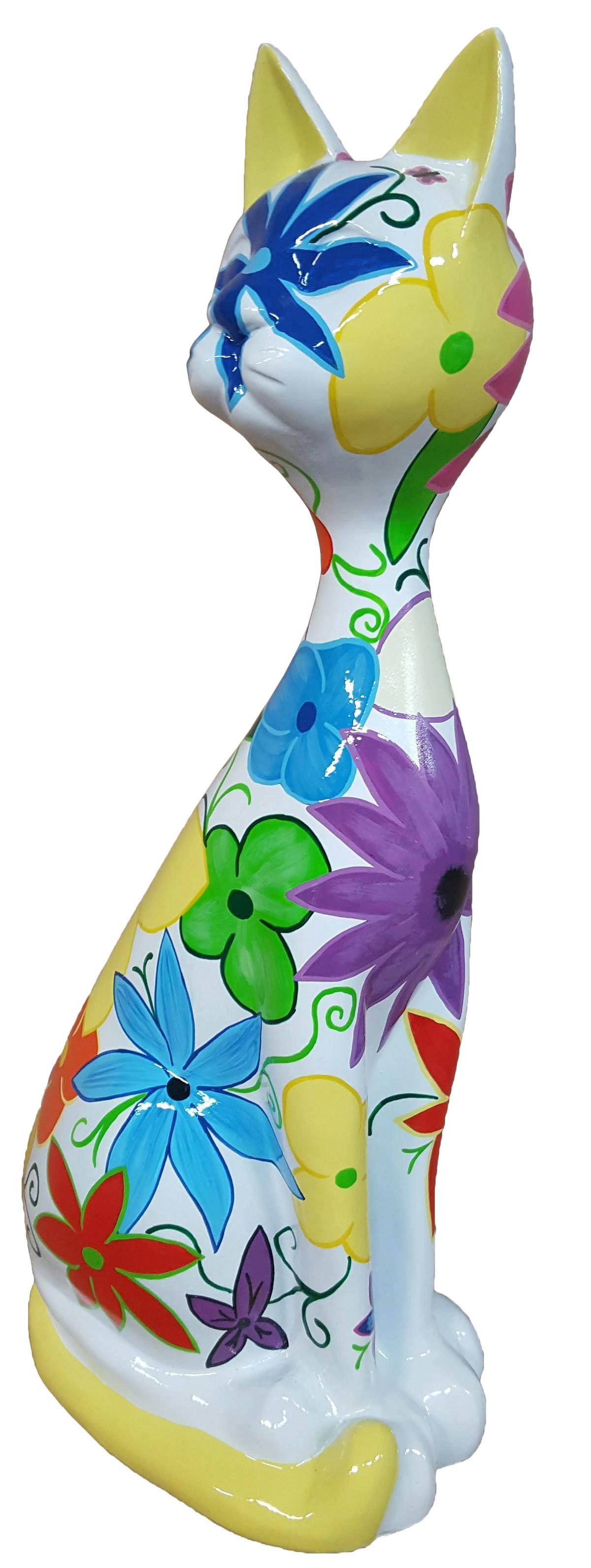 Xlmoebel Dekofigur Handbemalte Designer-Figur in abstraktem Design aus Keramik (Abstrakte Figur "Katze), Hergestellt in Europa